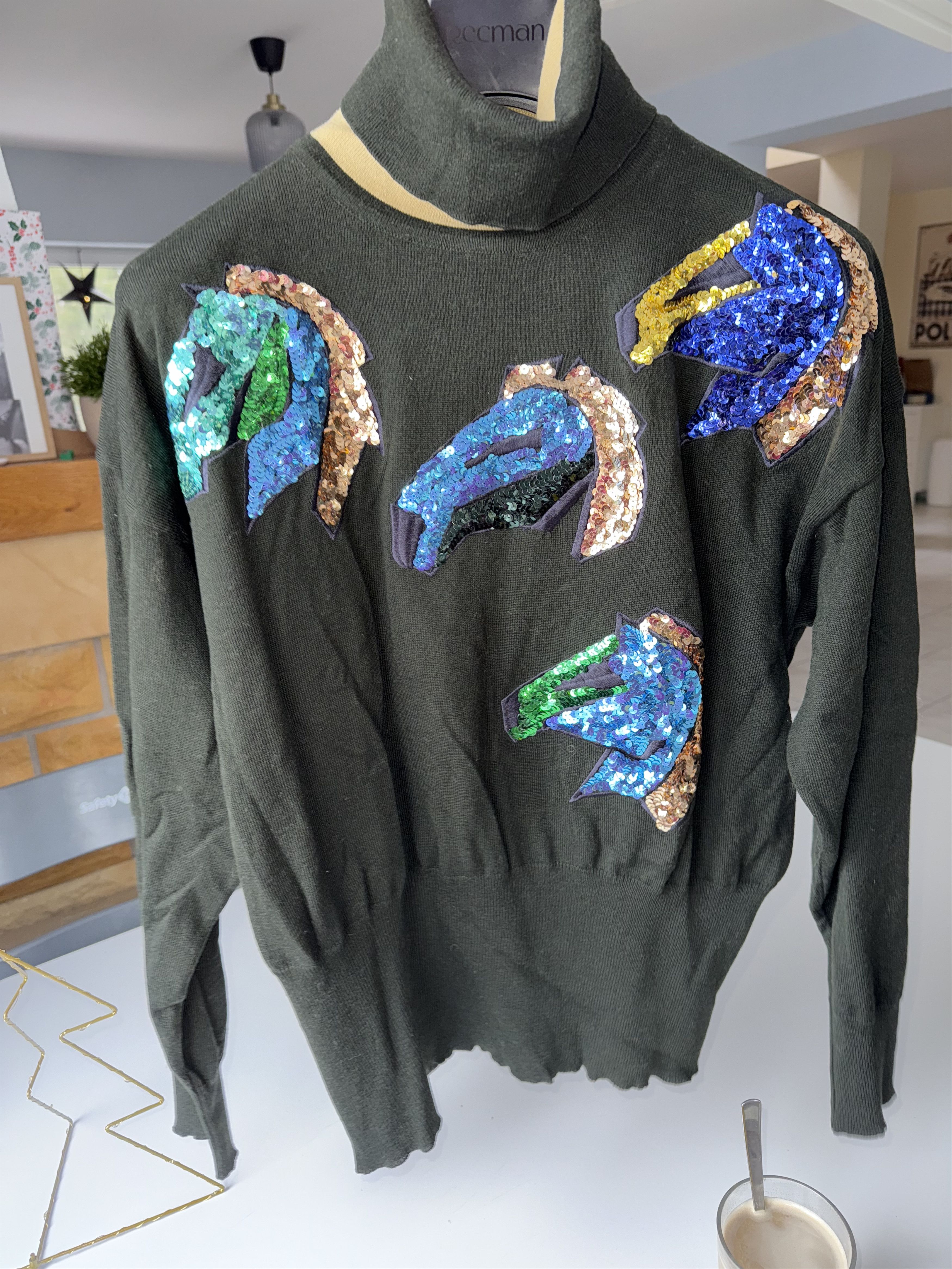 Escada Escada Margaretha Ley Vintage Sequin Horse Sweater Size M / US 6-8 / IT 42-44 - 6 Thumbnail