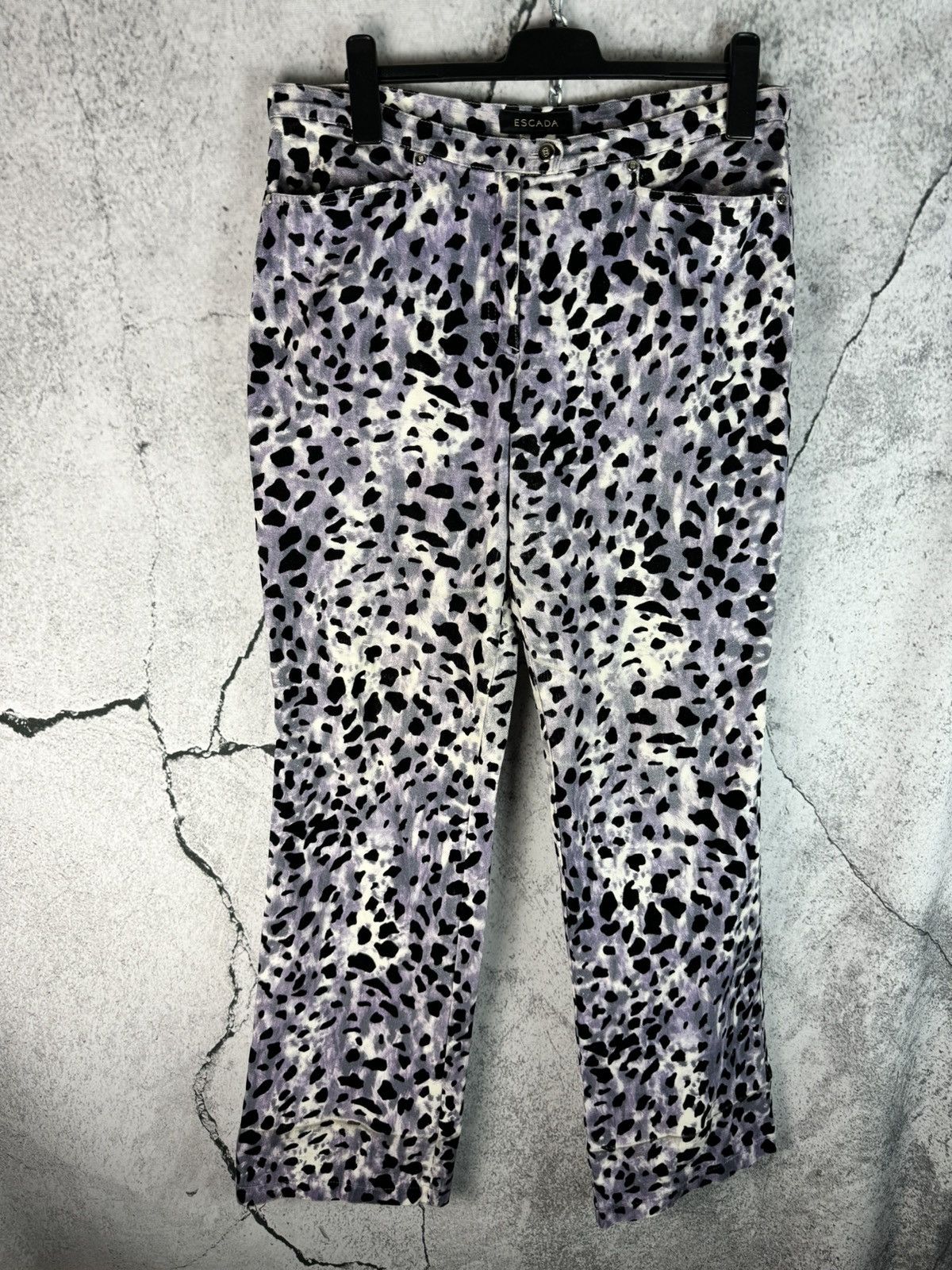 Escada panther print leopard Logo Jeans Pant Size 34
