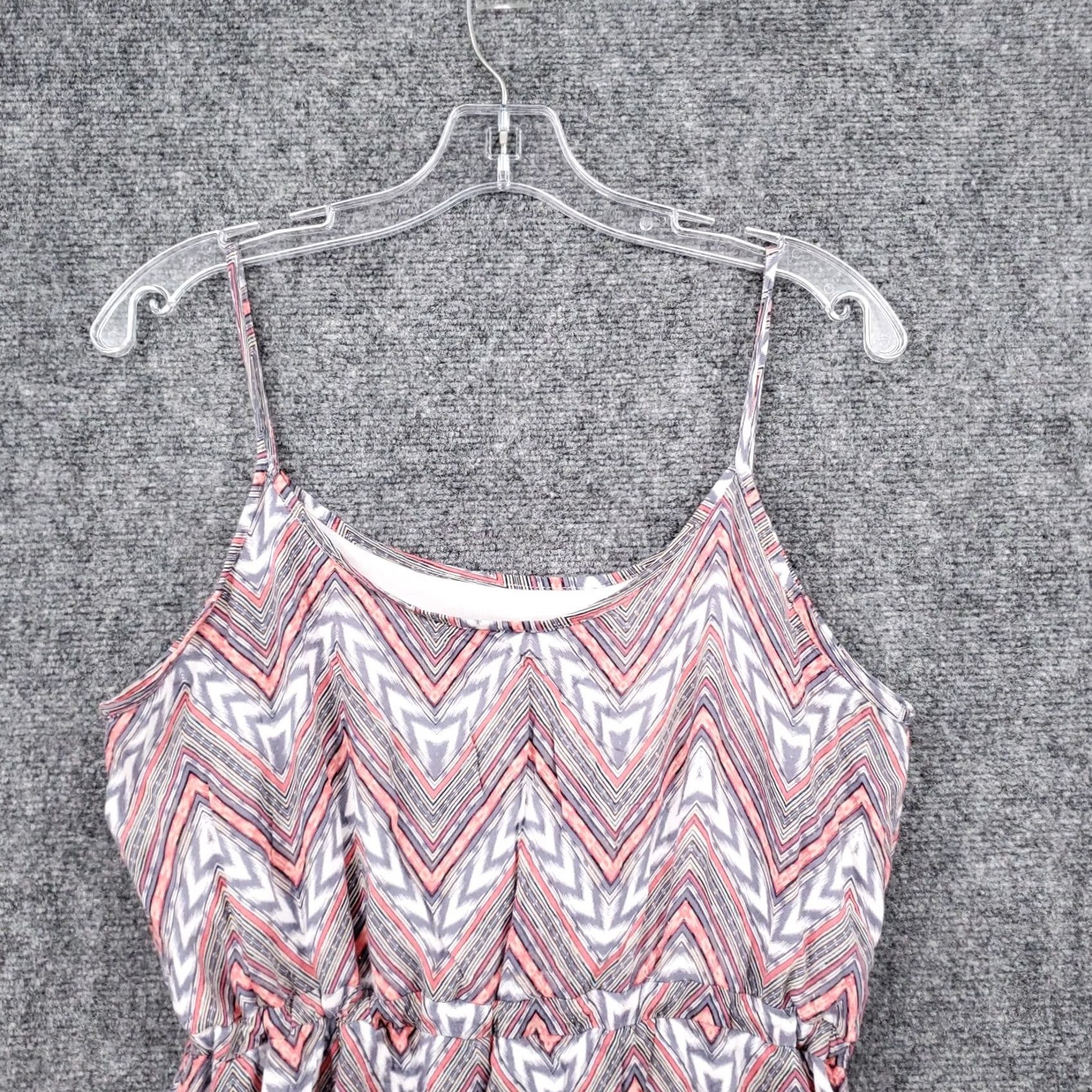 Vintage Pixley Dress Women Medium Orange Blue Mini Chevron Tie Waist Sleeveless Size M / US 6-8 / IT 42-44 - 6 Thumbnail