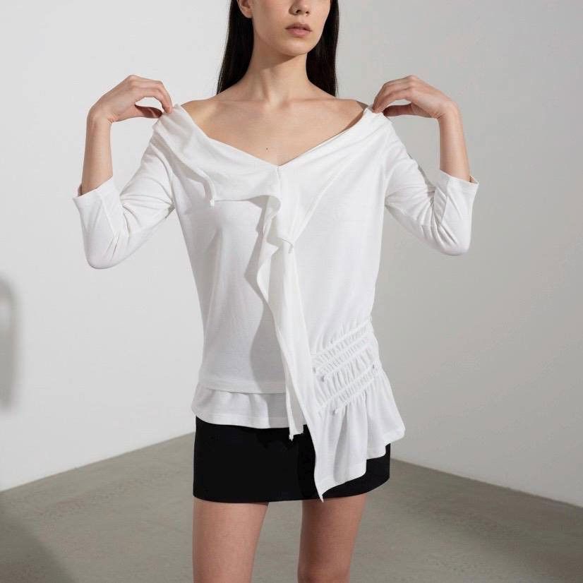 Other The Cop Copine Asymmetrical Ruched Top Size ONE SIZE - 2 Thumbnail