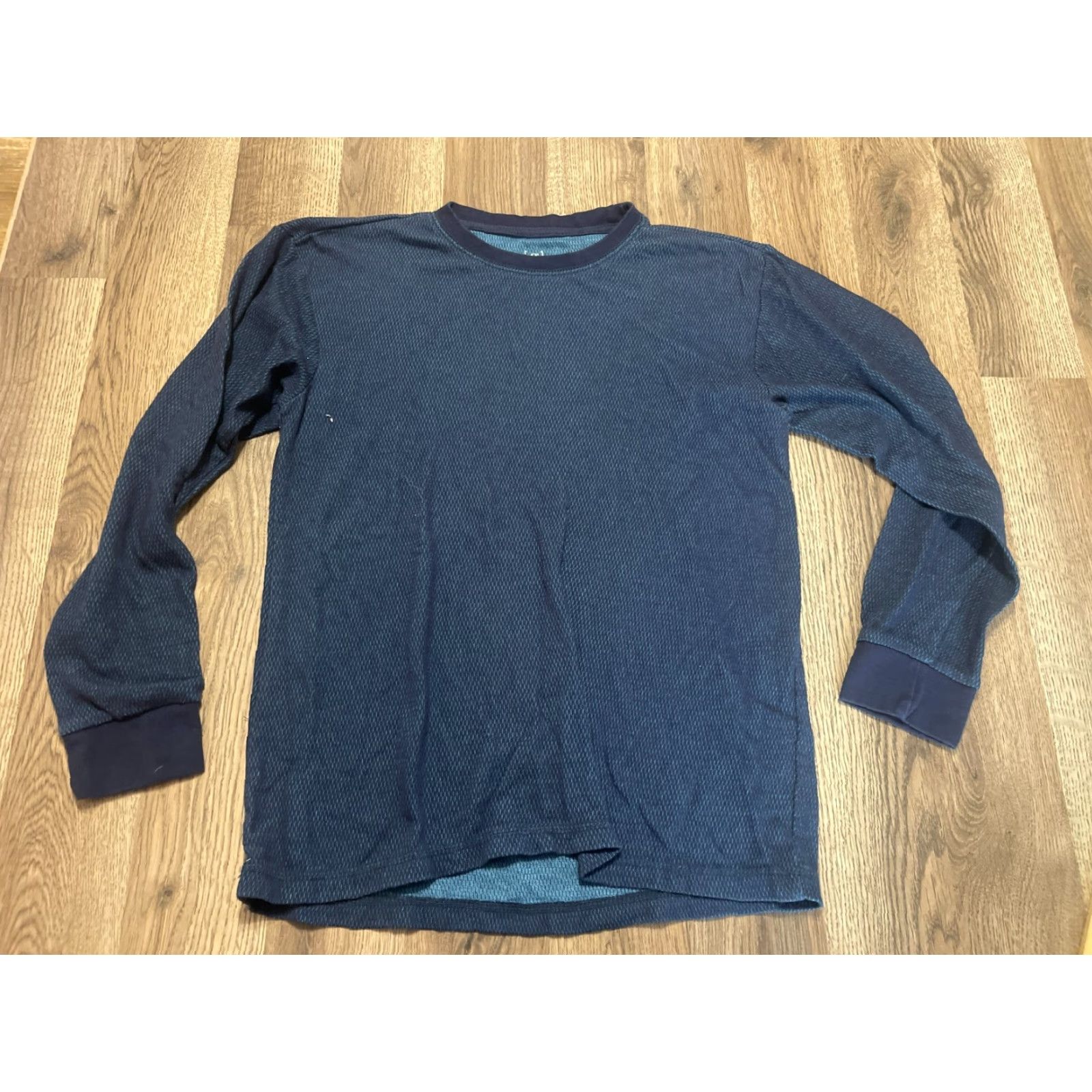 George George Shirt Mens Size Medium Long Sleeve Crew Neck Blue Black Size US M / EU 48-50 / 2 - 2 Thumbnail