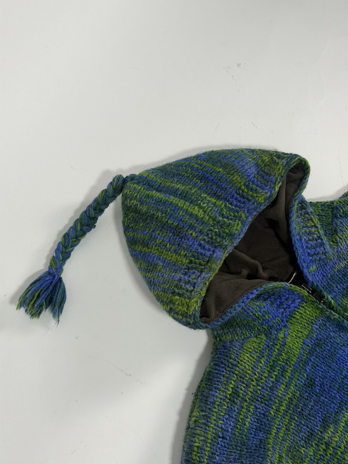 Vintage Nepalese Wool Knit Tassle Zip-Up Hoodie Size US M / EU 48-50 / 2 - 5 Thumbnail