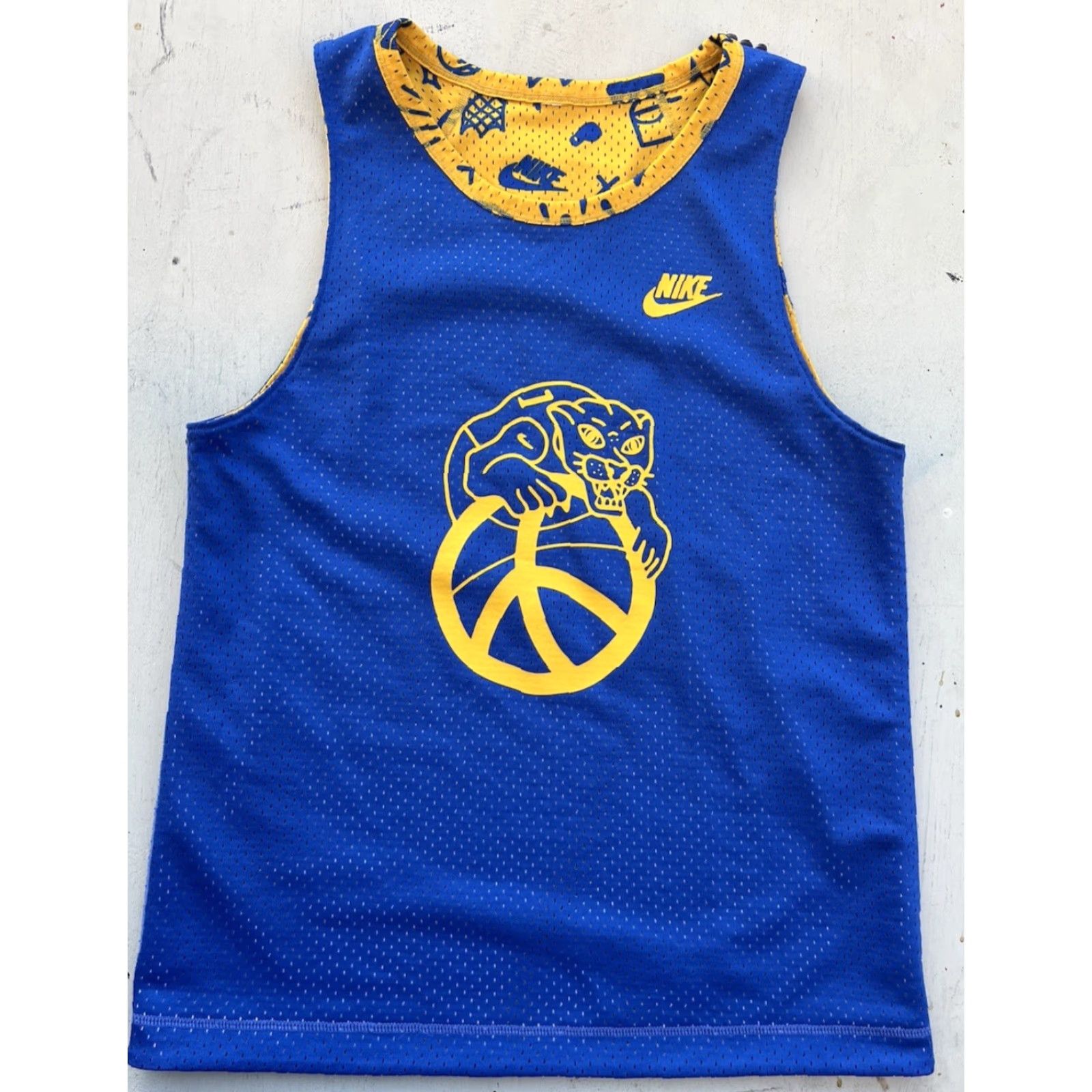 Nike Nike Tank Top Men's S Blue Yellow Swish Logo Streetwear Active Summer Reversible Size US S / EU 44-46 / 1 - 6 Thumbnail