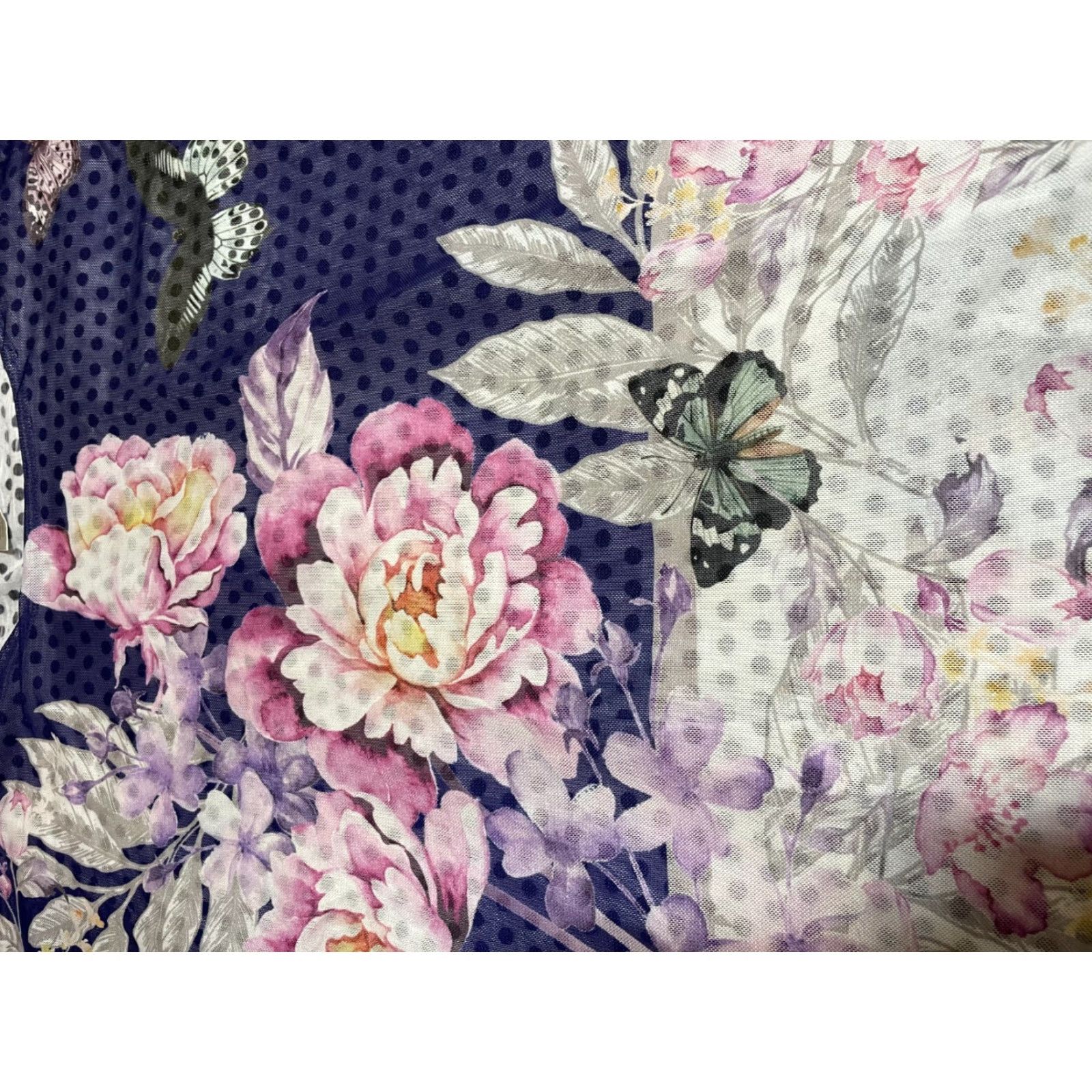 Vintage Christopher & Banks Top Womens PXL Petite XL Purple Floral Butterfly Lined Shirt Size XL / US 12-14 / IT 48-50 - 2 Thumbnail