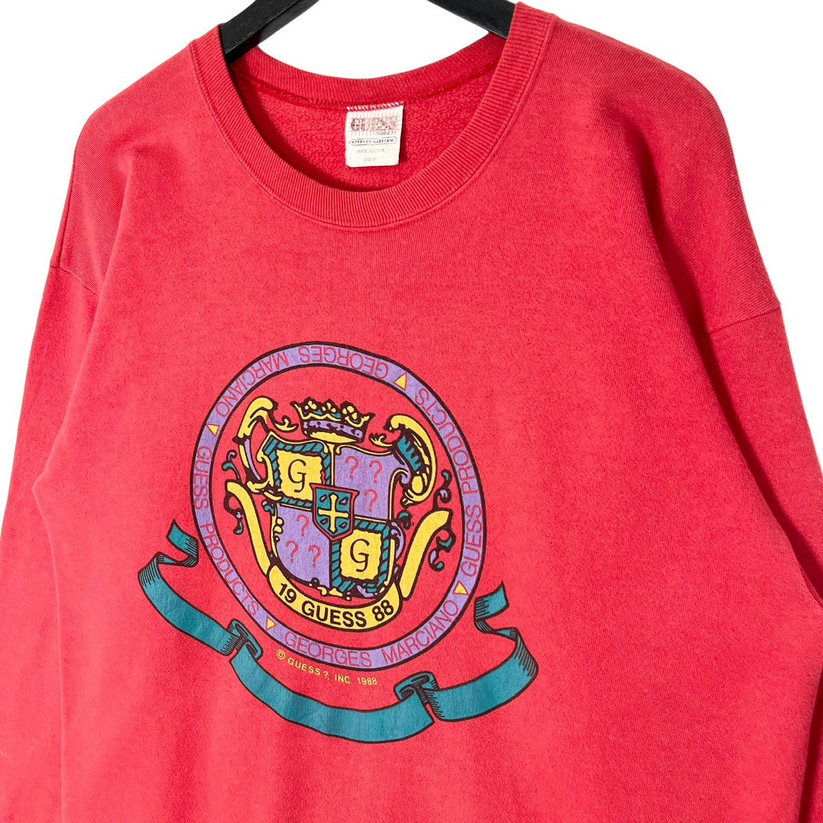 Guess × Vintage Vintage 1988 Guess Georges Marciano Big Logo Sweatshirt Size M / US 6-8 / IT 42-44 - 2 Thumbnail