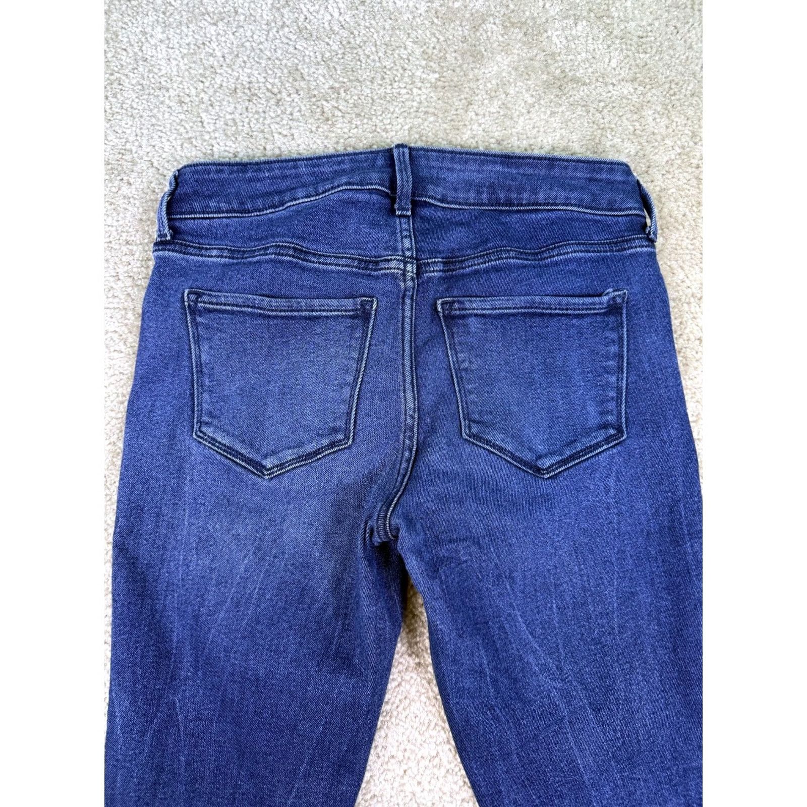 Old Navy Old Navy Rockstar Jeans Ankle Womens Size 4 Blue Distressed Button Fly Raw Hem C925 Size ONE SIZE - 5 Thumbnail