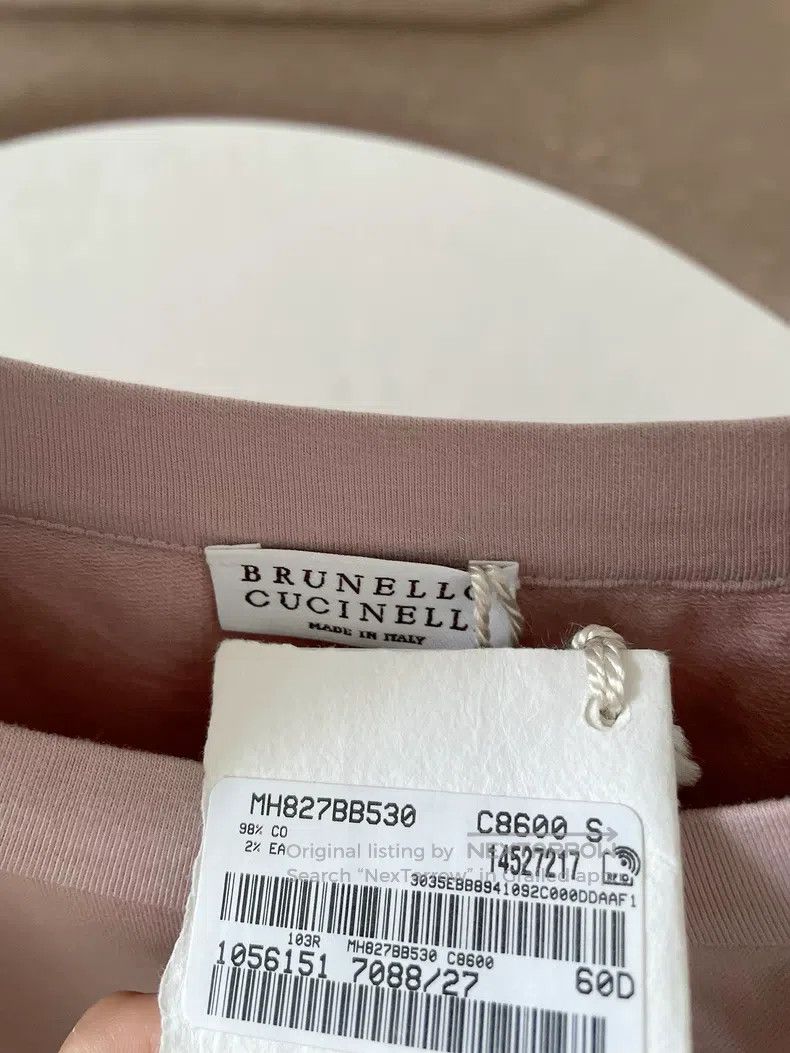 Brunello Cucinelli Brunello Cucinelli Light pink cotton beaded round-neck hoo Size S / US 4 / IT 40 - 5 Thumbnail