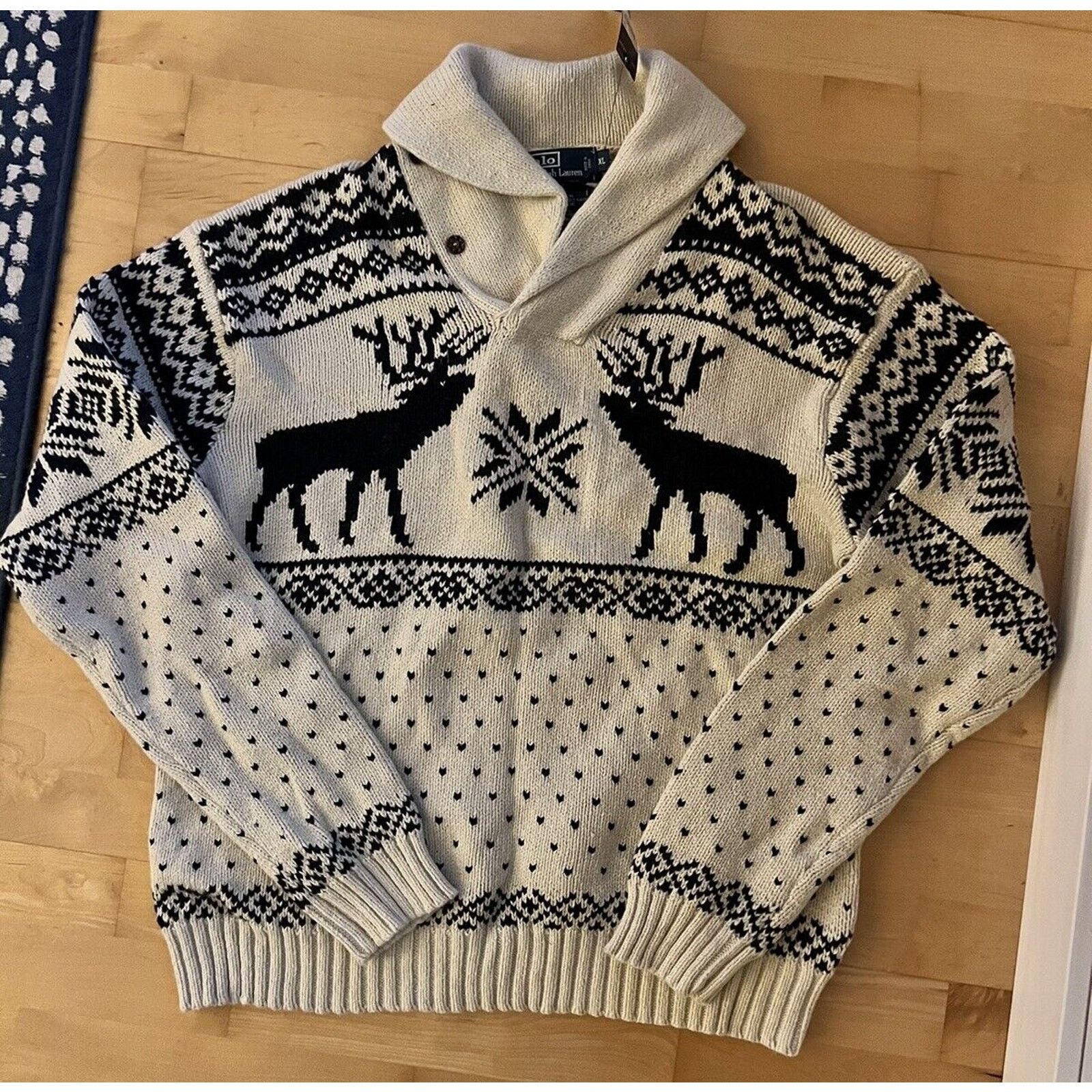 Ralph lauren reindeer sweater hot sale