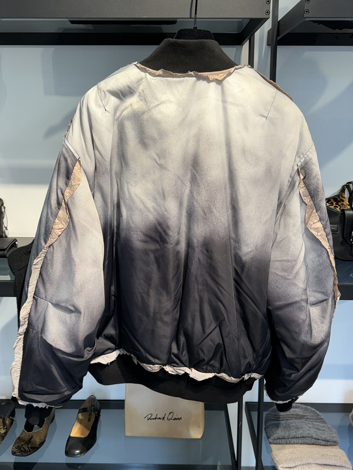 Acne Studios Last Size Acne Studios Ocari Nylon Distressed-Effect Bomber Size US XL / EU 56 / 4 - 8 Thumbnail