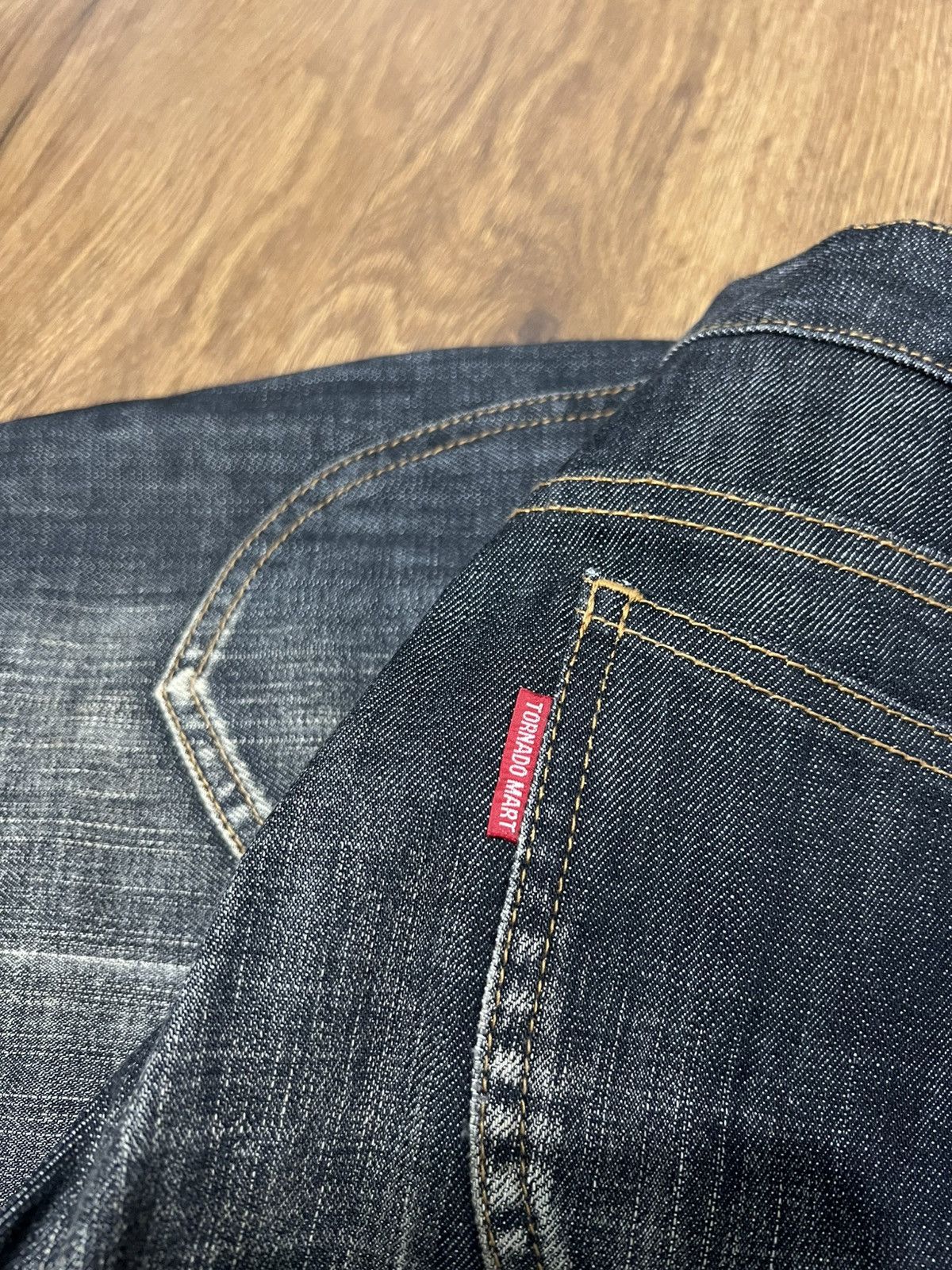If Six Was Nine × Le Grande Bleu (L.G.B.) × Tornado Mart Tornado Mart Mudwash Whiskered Flared Jeans Size US 30 / EU 46 - 6 Thumbnail