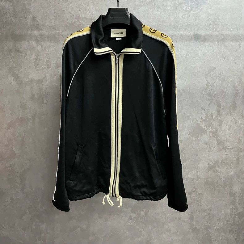 Gucci Gucci Black Logo Stripe Casual Jacket-yf Size US L / EU 52-54 / 3 - 1 Thumbnail