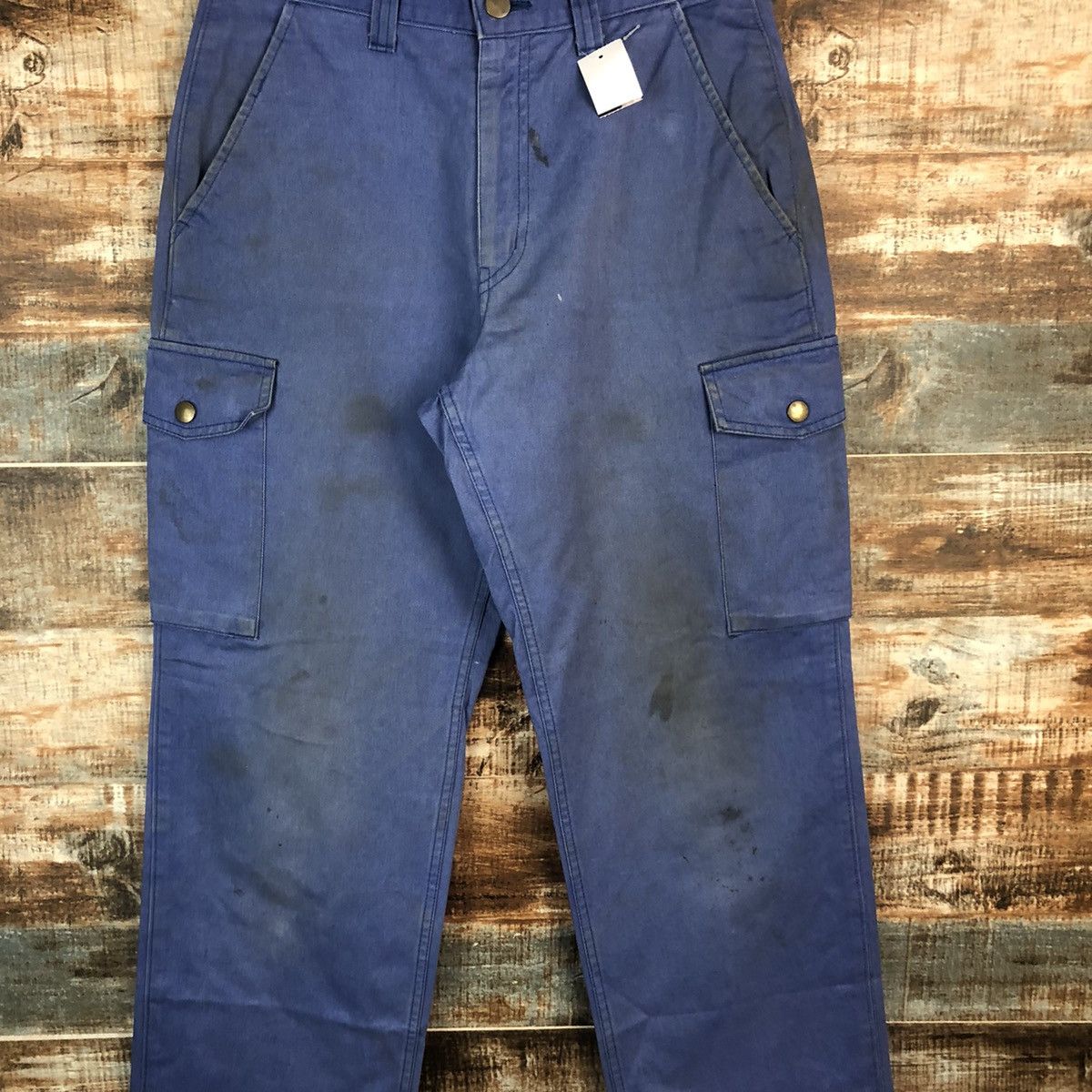 Japanese Brand DL After O Blue Cargo Multipocket Pants #C1227 Size US 29 - 5 Thumbnail