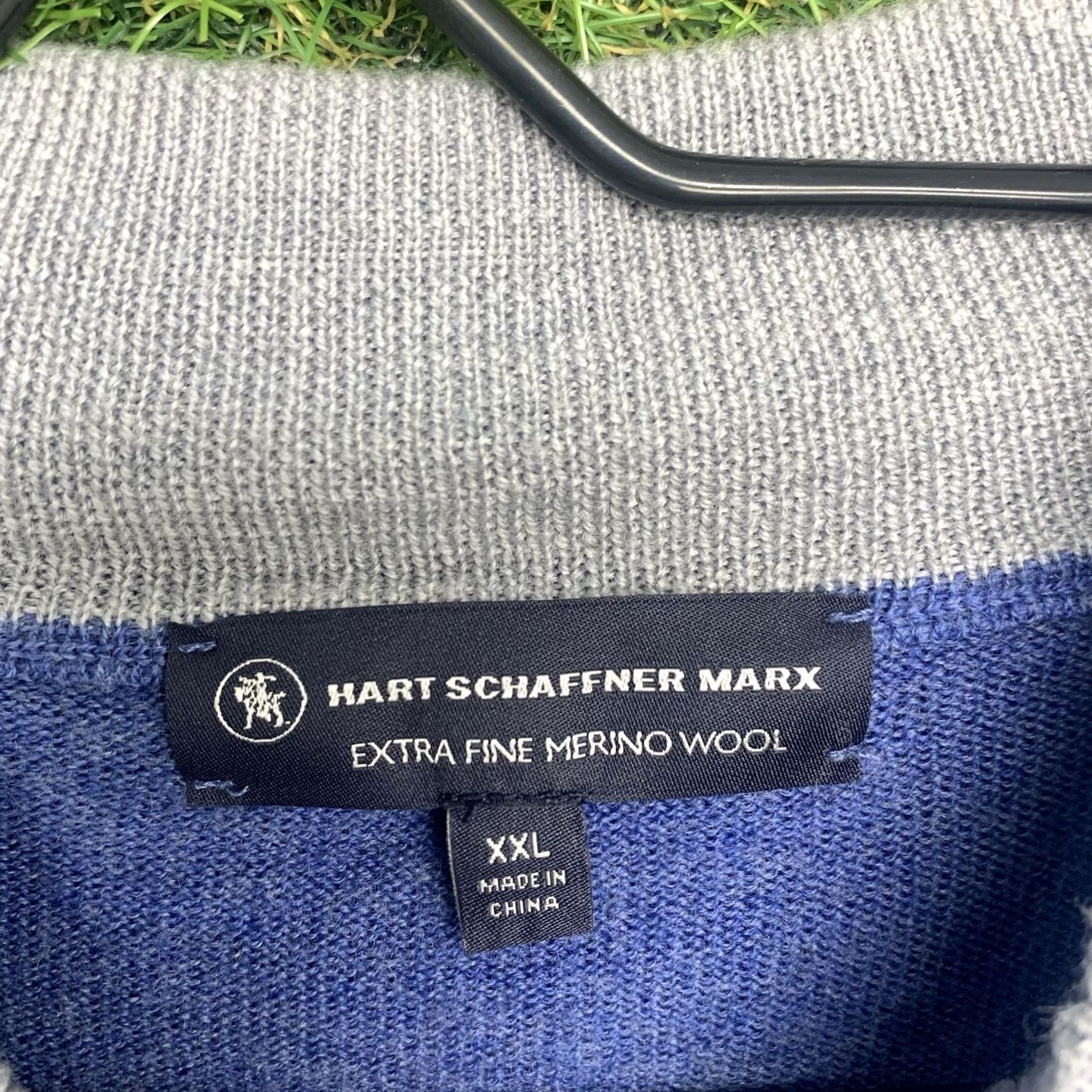 Hart Schaffner Marx Hart Schaffner Marx Sweater Mens 2XL Blue Wool Knit 1/4 Zip Pullover Classic Casual Long Sleeve Cardigan Style Size US XXL / EU 58 / 5 - 4 Thumbnail