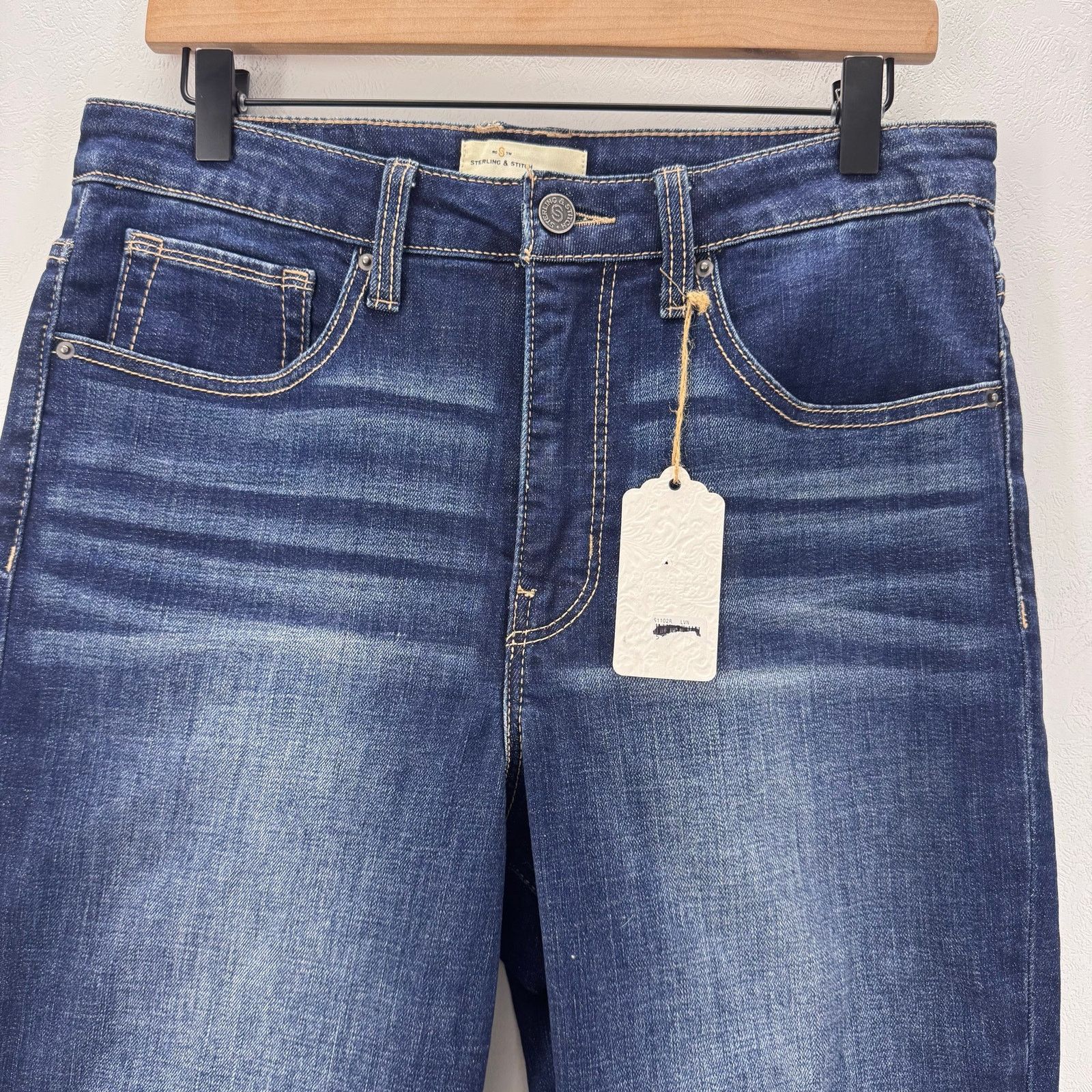 Stitch's Jeans Sterling & Stitch Flare Jeans Womens 31x32 Blue Cowgirl Boho Size 31" - 3 Thumbnail