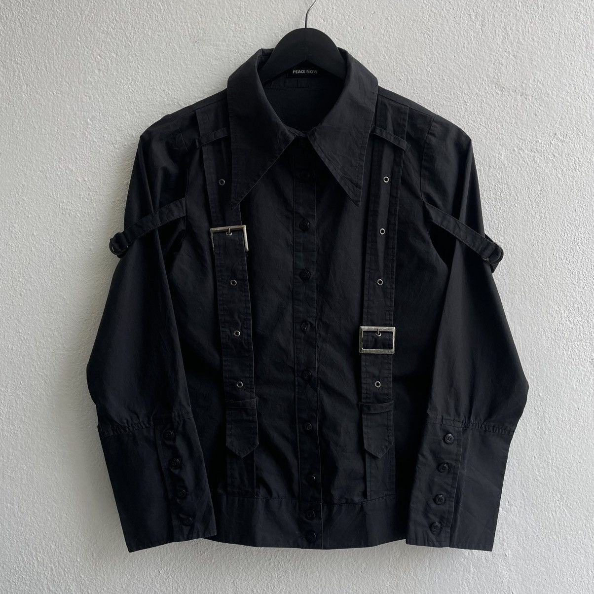 If Six Was Nine Vintage Black Peace Now Punk Bondage Parachute Shirts Size M / US 6-8 / IT 42-44 - 3 Thumbnail