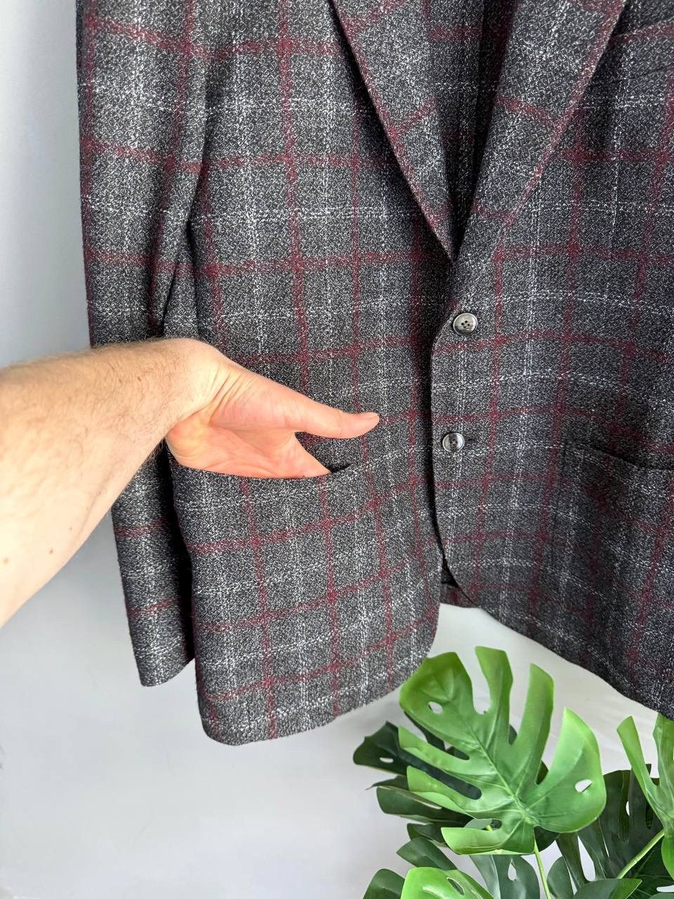 L.B.M. 1911 L.B.M. 1911 Dark Grey Wool/Cotton/Cashmere Men's Blazer 52 R Size 52R - 7 Thumbnail