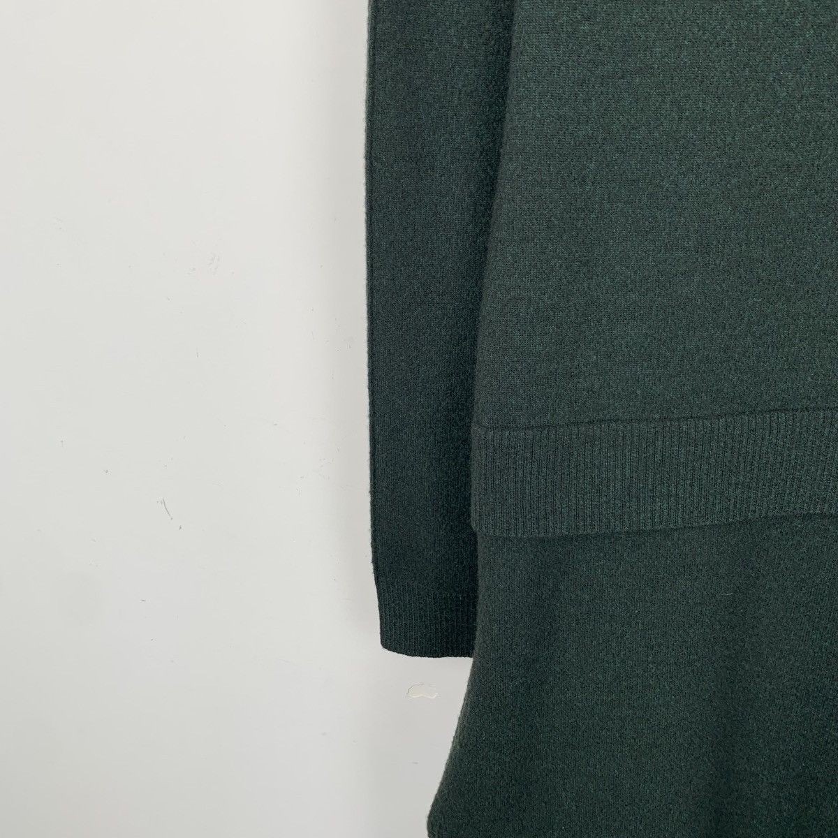 Celine Celine Dark Green Wool Long Sleeve Maxi Knit Dress K26WX Size XS / US 0-2 / IT 36-38 - 4 Thumbnail