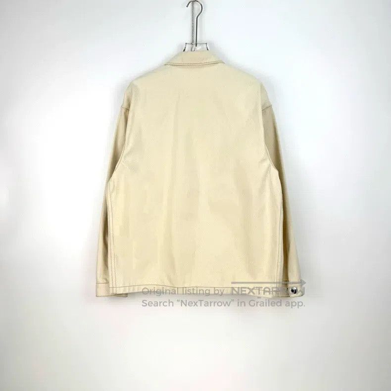 Prada Prada Beige metal triangle logo denim jacket Size US S / EU 44-46 / 1 - 4 Thumbnail
