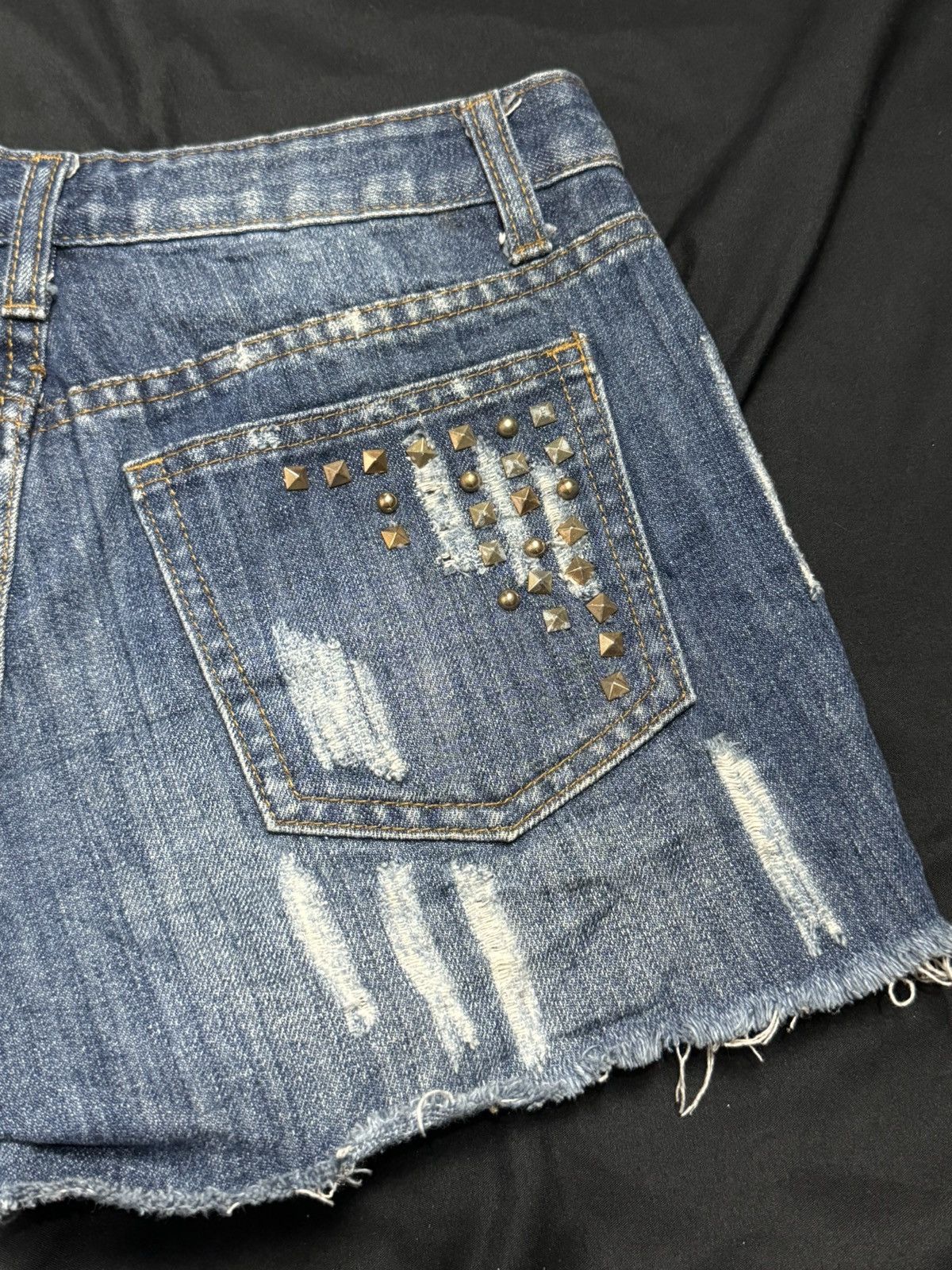 Beauty Beast × Hysteric Glamour × Japanese Brand Y2K Studded Distressed Japanese Vanilla Hot Pants Size 29" - 5 Thumbnail