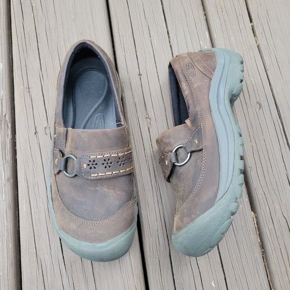 KEEN Keen Kaci III Dark Earth/Canteen Oiled Leather Floral Slip-o Size US 7 / IT 37 - 1 Thumbnail