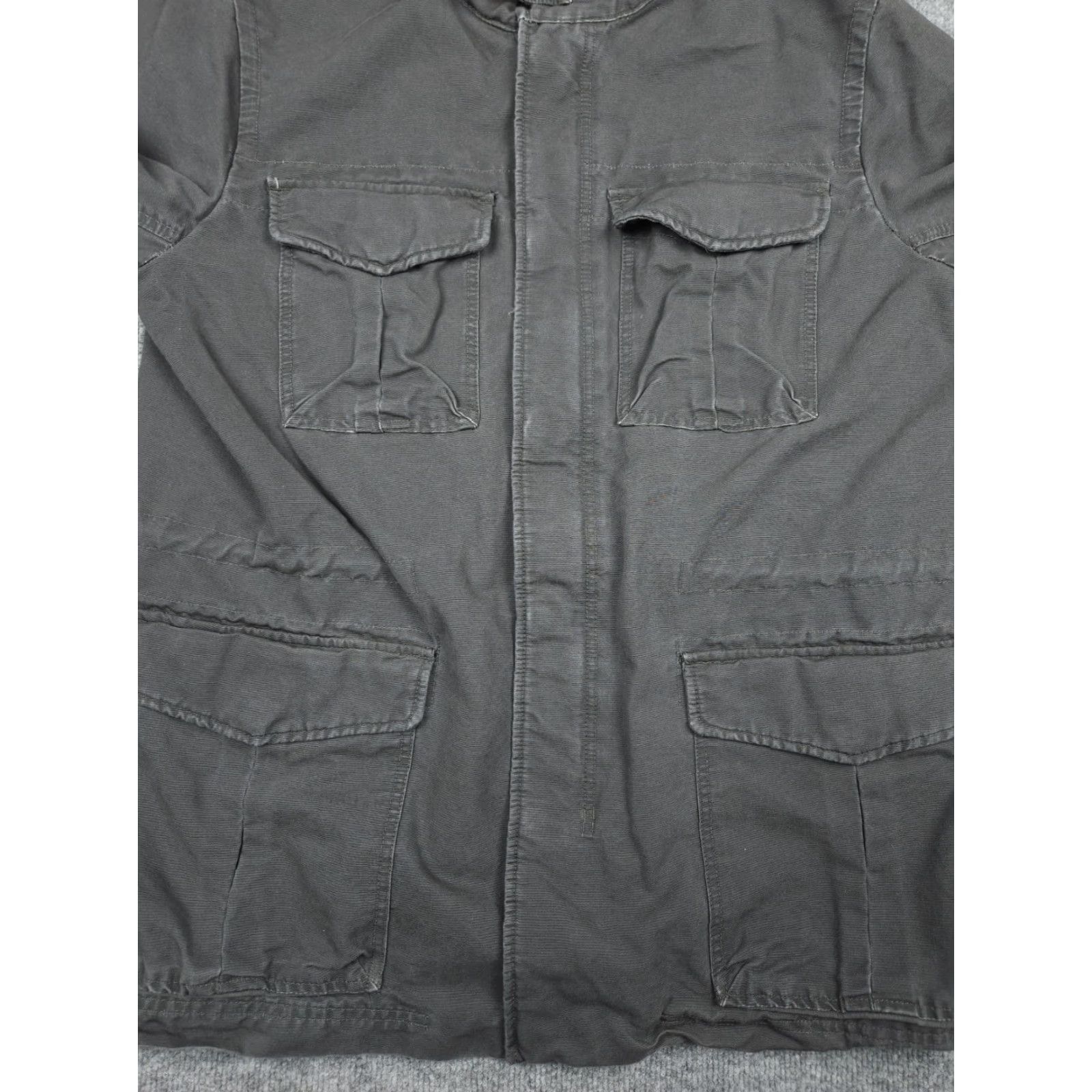 Gap Gap Jacket Mens Large Gray Chore Hooded Canvas Heavy Cotton Pockets Full Zip Hood Military Army Outdoor Jacket Mens Size US L / EU 52-54 / 3 - 4 Thumbnail
