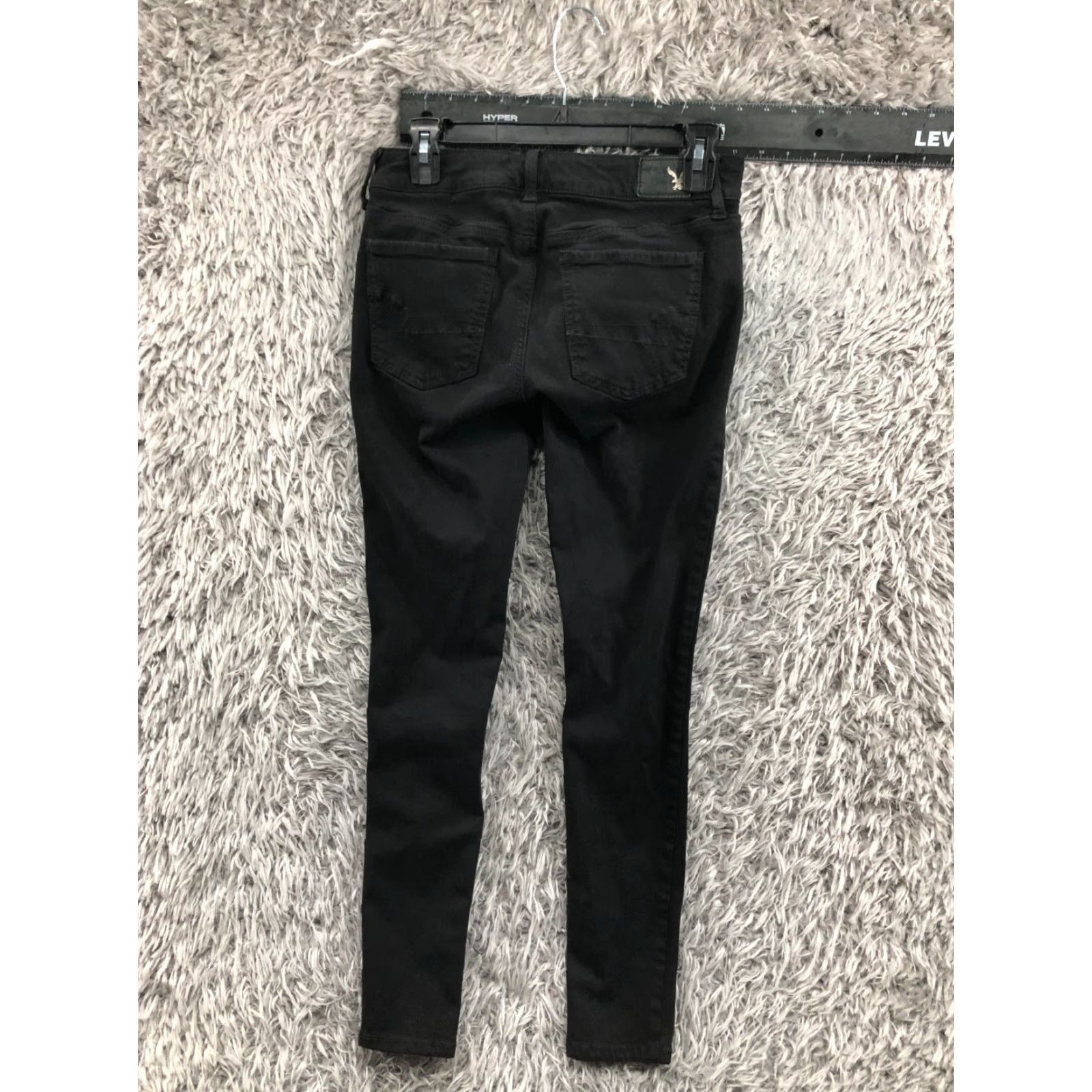 American Eagle Outfitters American Eagle Jegging Jeans Women's Dark Wash Black Size 4 Regular 28in Inseam 5-Pocket Denim Cotton Button Zipper Size 27" / US 4 / IT 40 - 5 Thumbnail