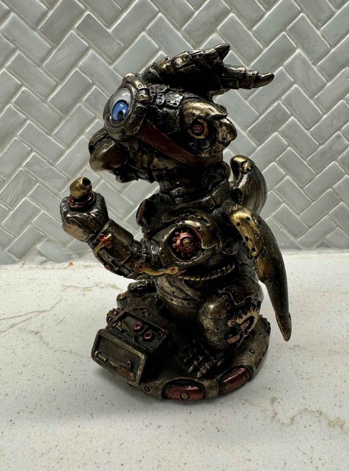 Designer Steampunk Tinkerer Blue eyed Dragon 2019 Veronese Figurine Size ONE SIZE - 3 Thumbnail