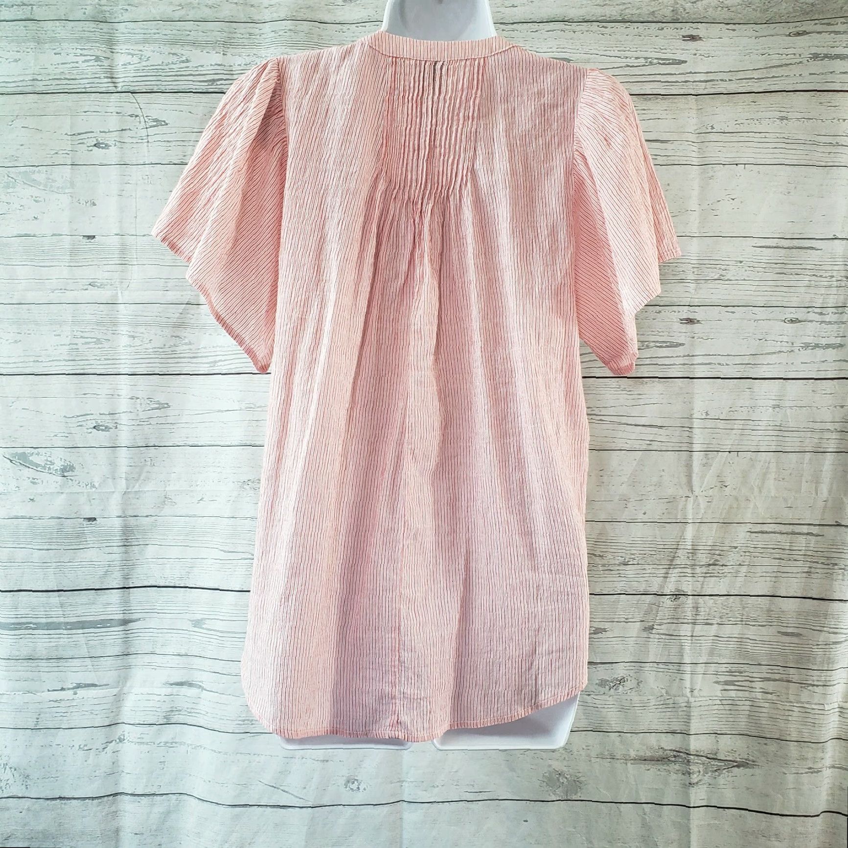 Vintage The Nines by Hatch Womens Button Front Top Sz Small Red White Striped Cotton Size S / US 4 / IT 40 - 4 Thumbnail