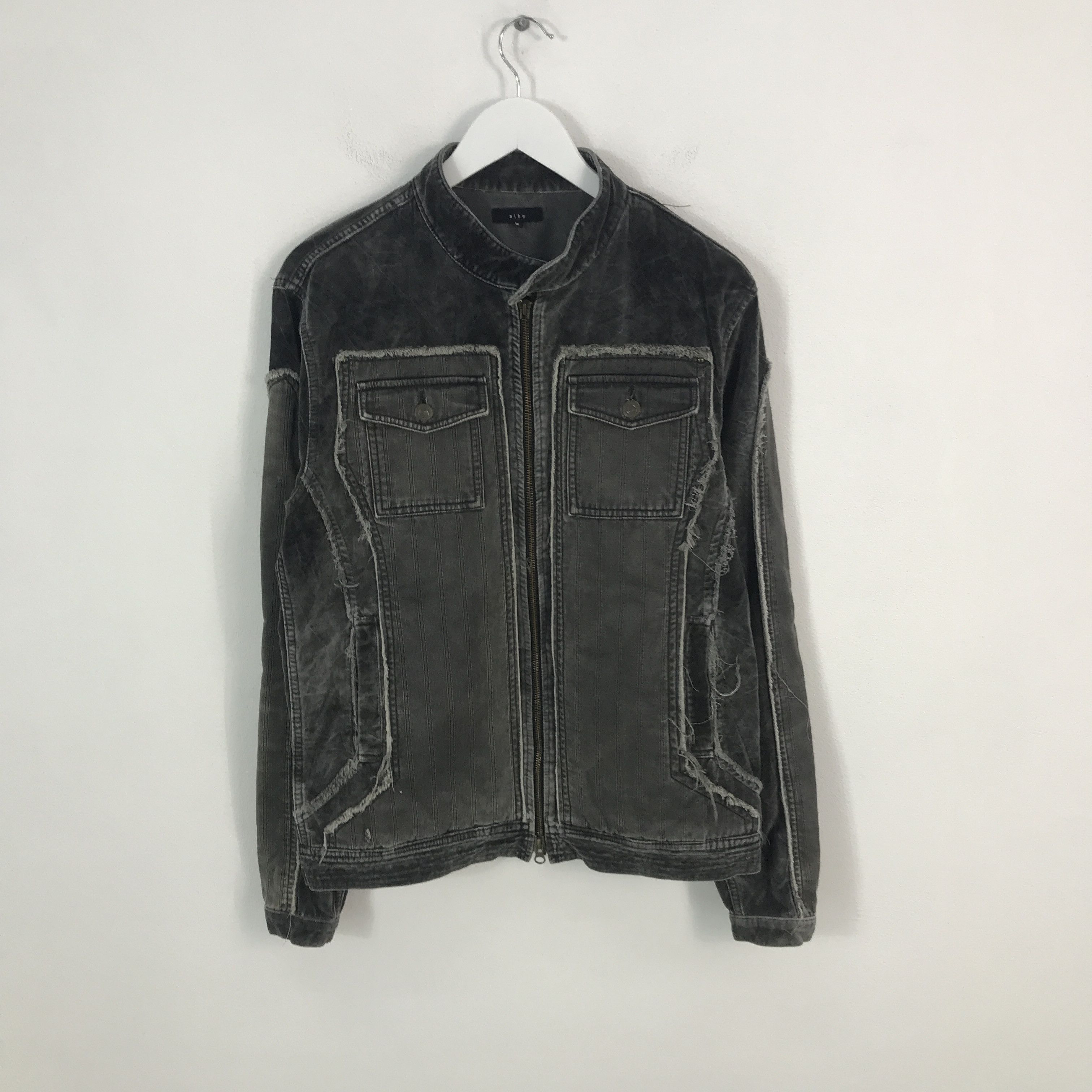 Japanese Brand Rare Japan albe black faded style jacket zipper jacket Size US L / EU 52-54 / 3 - 1 Thumbnail