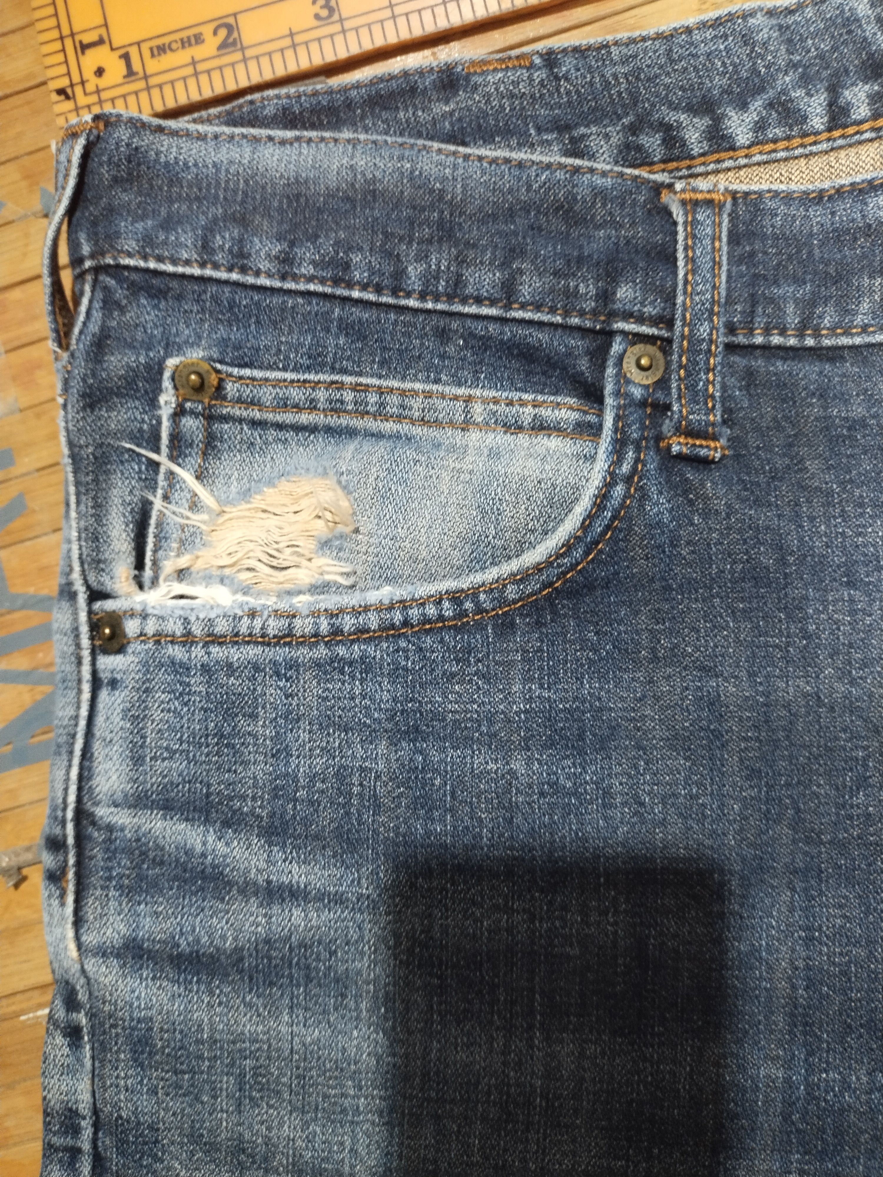 Vintage × Wrangler Wrangler Vintage/ Distressed Denim Sz 34" Size US 34 / EU 50 - 9 Thumbnail