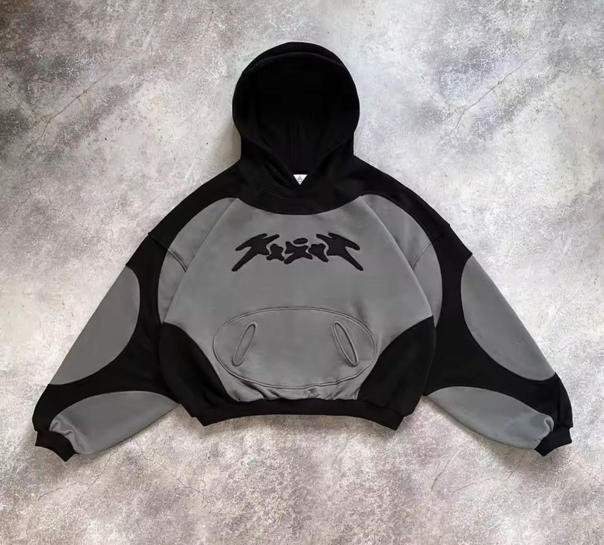 Other Retro Gothic Y2K Hip Hop Patchwork Jacquard Fashion Hoodies Size US M / EU 48-50 / 2 - 1 Thumbnail