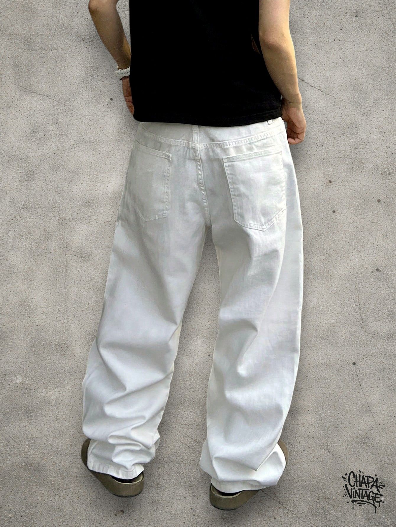 Vintage Straight leg white jeans Size US 32 / EU 48 - 4 Thumbnail