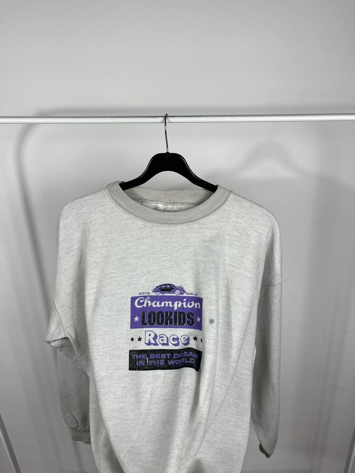Other Vintage Grey Graphic Sweatshirt Champion Lookids Race Prints Size US XL / EU 56 / 4 - 8 Thumbnail