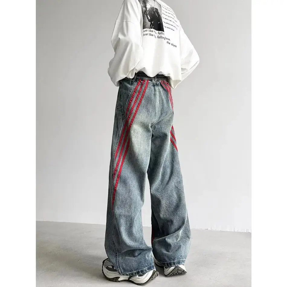 Japanese Brand Retro loose straight leg wide leg slightly flared jeans Size US 32 / EU 48 - 2 Thumbnail