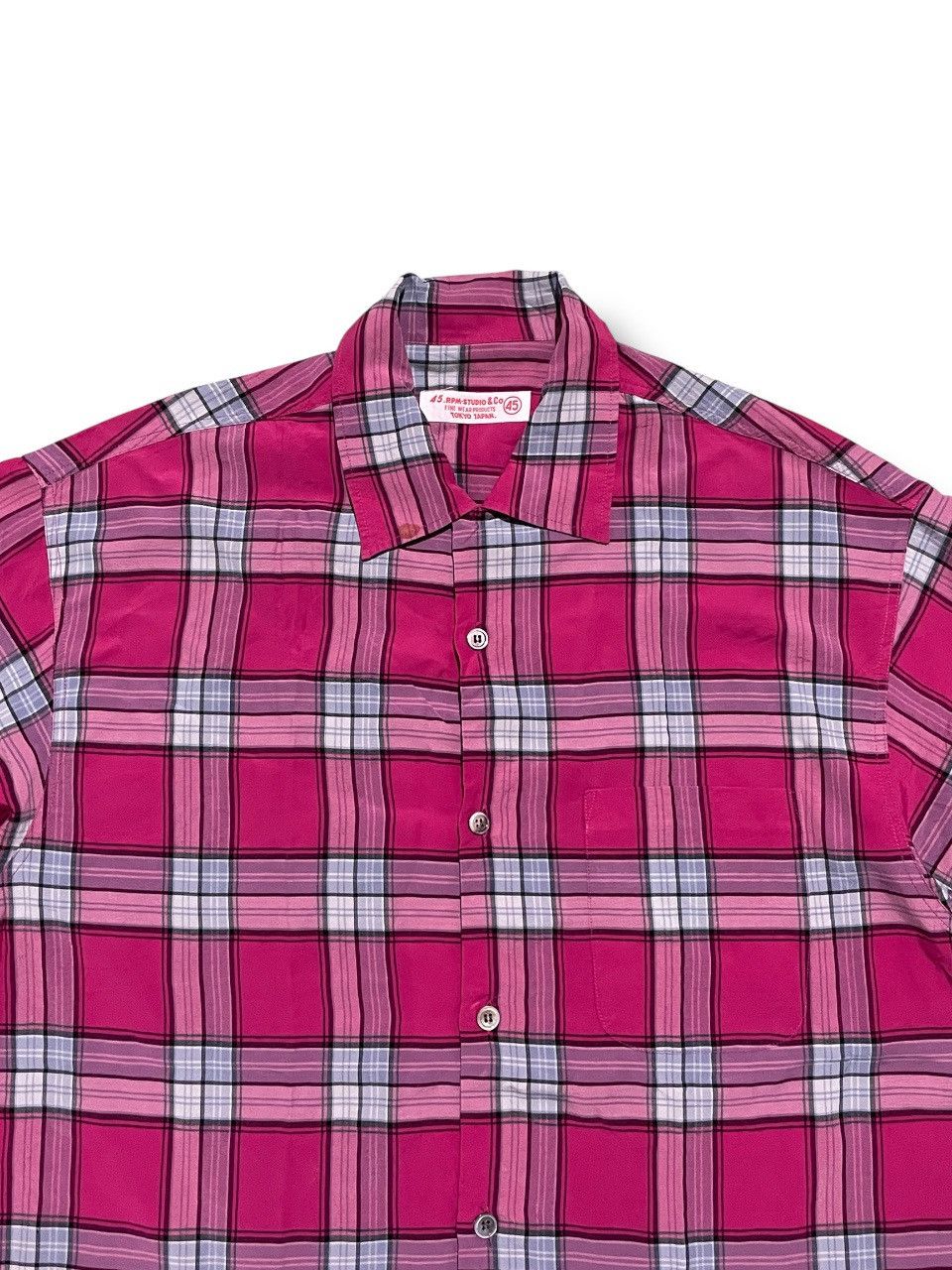 45rpm 45rpm Open Collar Plaid Shirt Size US L / EU 52-54 / 3 - 3 Thumbnail