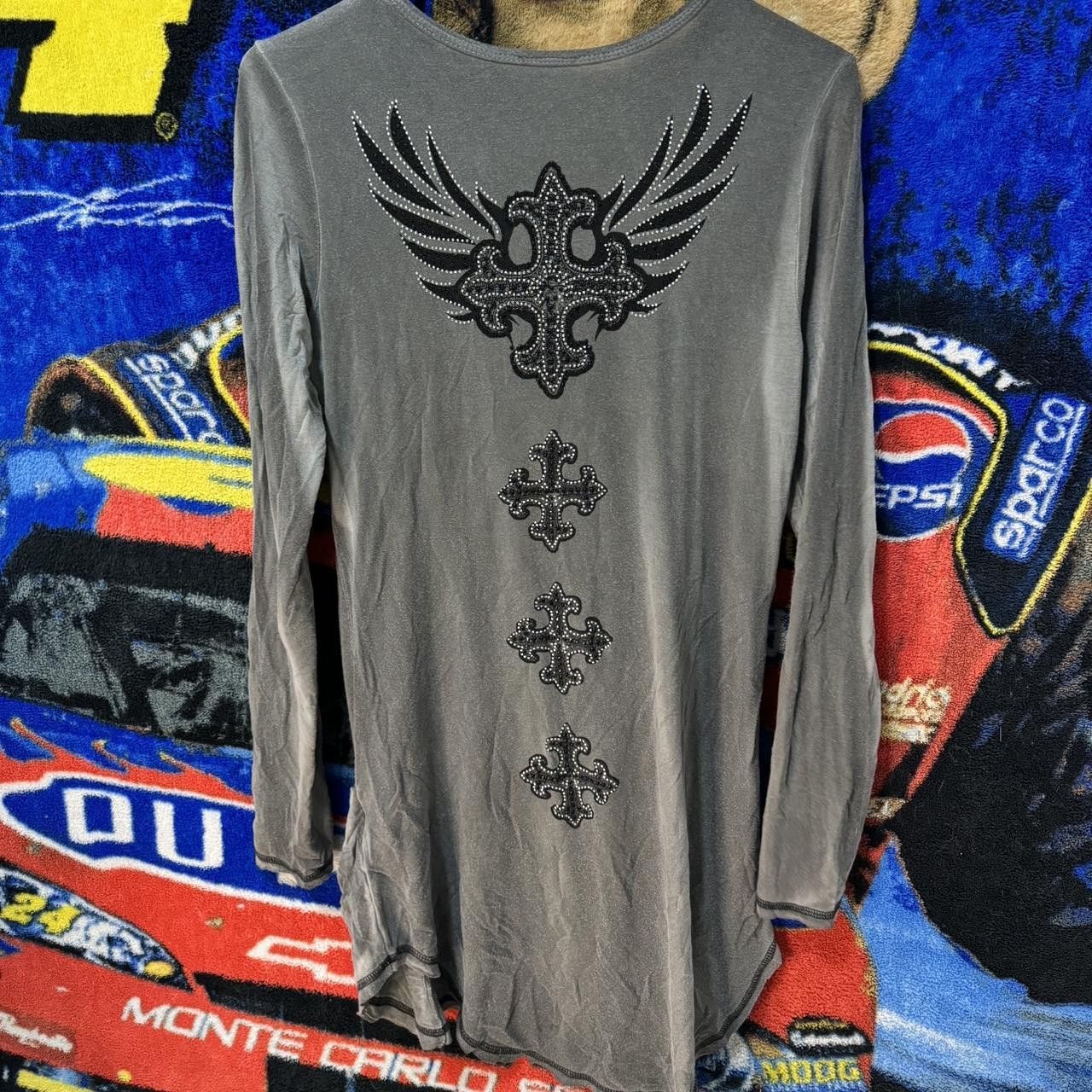 Other Grey and black long sleeve dress with a Y2K style Size L / US 10 / IT 46 - 2 Thumbnail