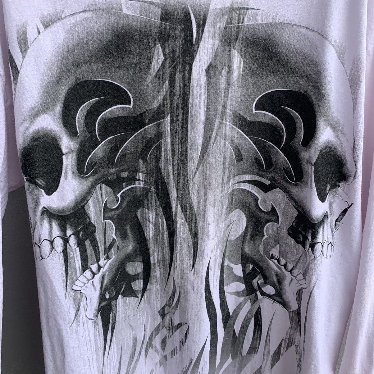 Vintage Vintage Y2K Overprint Ghost Skulls Printed Long Sleeve Tee Size US XXL / EU 58 / 5 - 4 Thumbnail