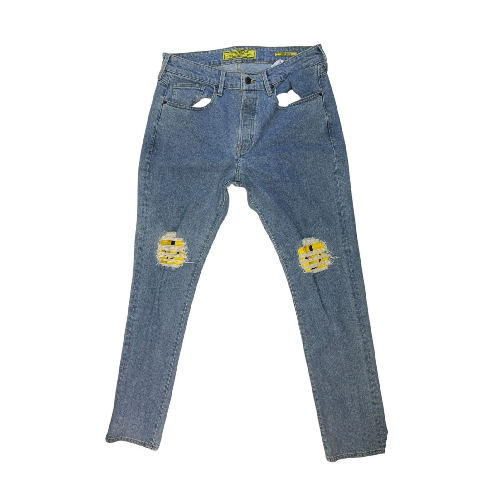 Guess GUESS x Chinatown Market Smiley Slim Distressed Jeans Size US 34 / EU 50 - 1 Thumbnail