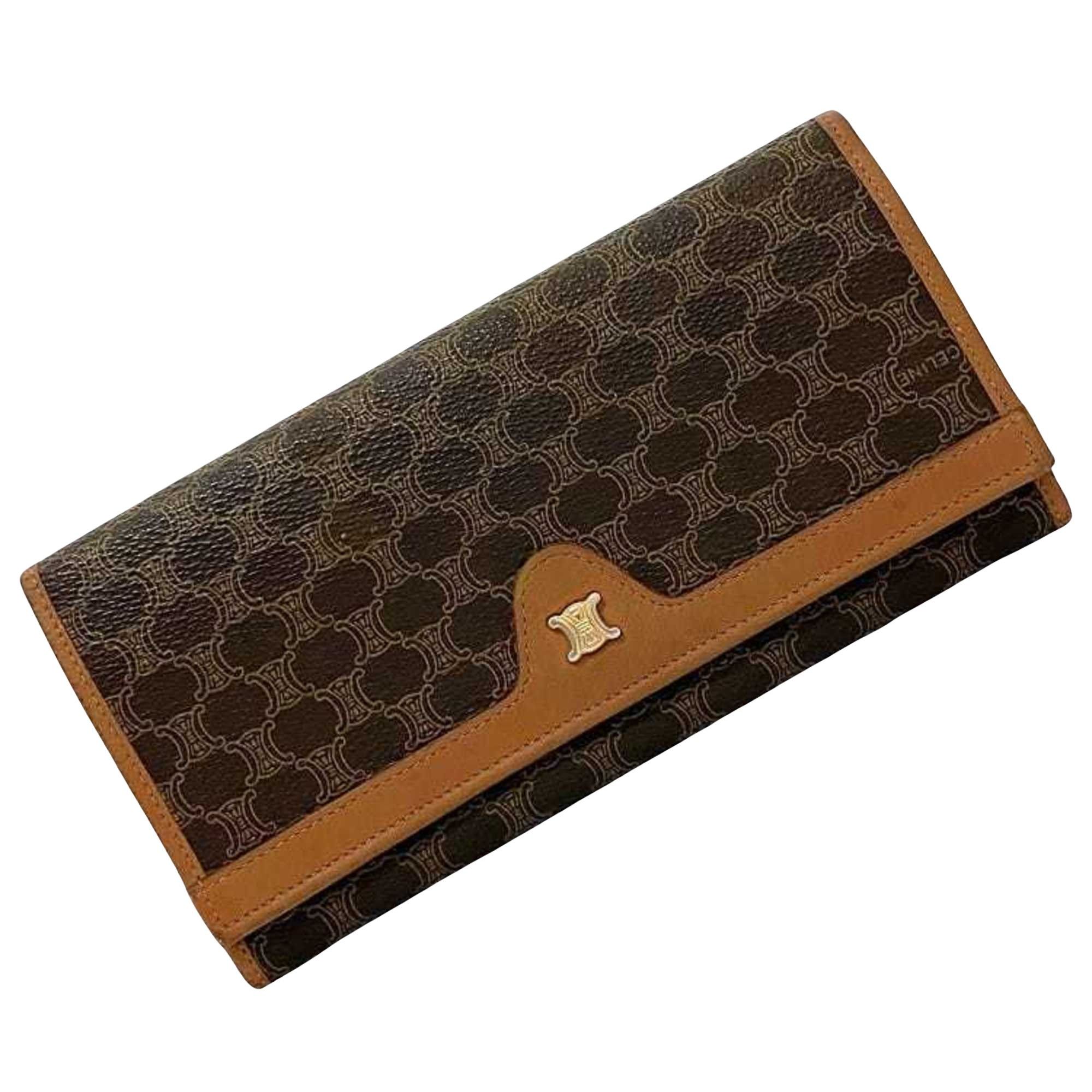 image of Celine Céline Macadam Wallet in Brown, Women's