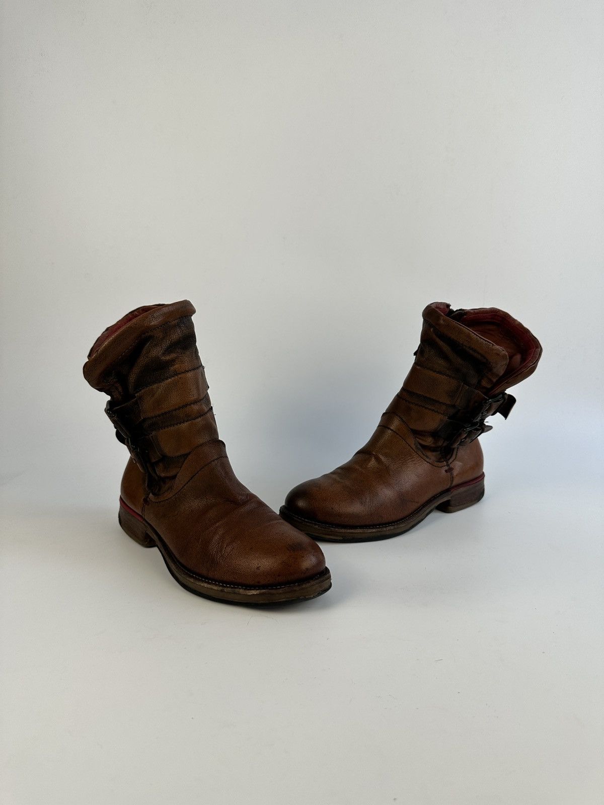 A.S.98 Airstep A.S.98 Pelle Boots Stivali Donna Taglia Biker Moto Size US 9 / IT 39 - 2 Thumbnail