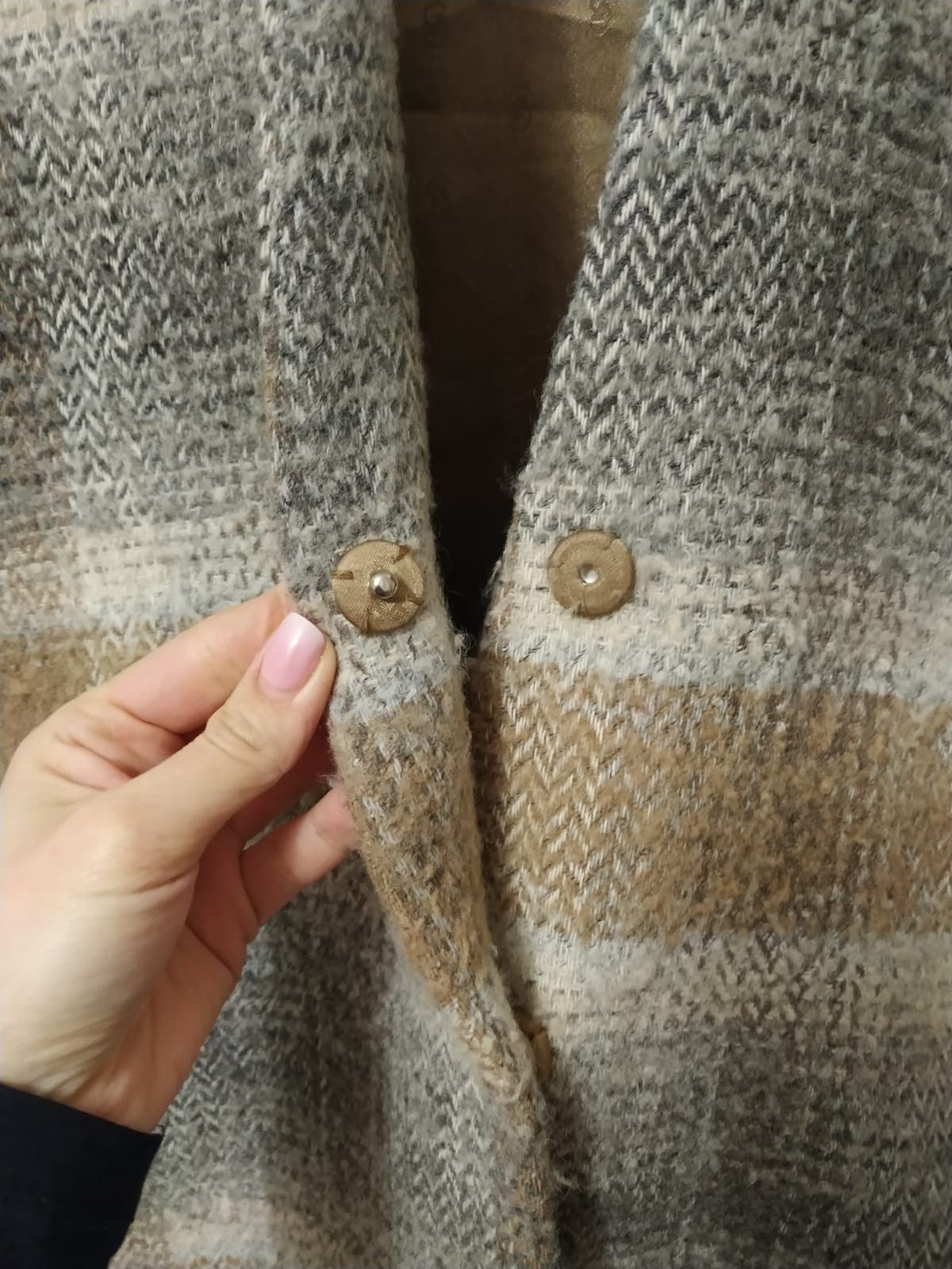 Gestuz Gestuz checked coat wool composition beige brown Size M / US 6-8 / IT 42-44 - 7 Thumbnail