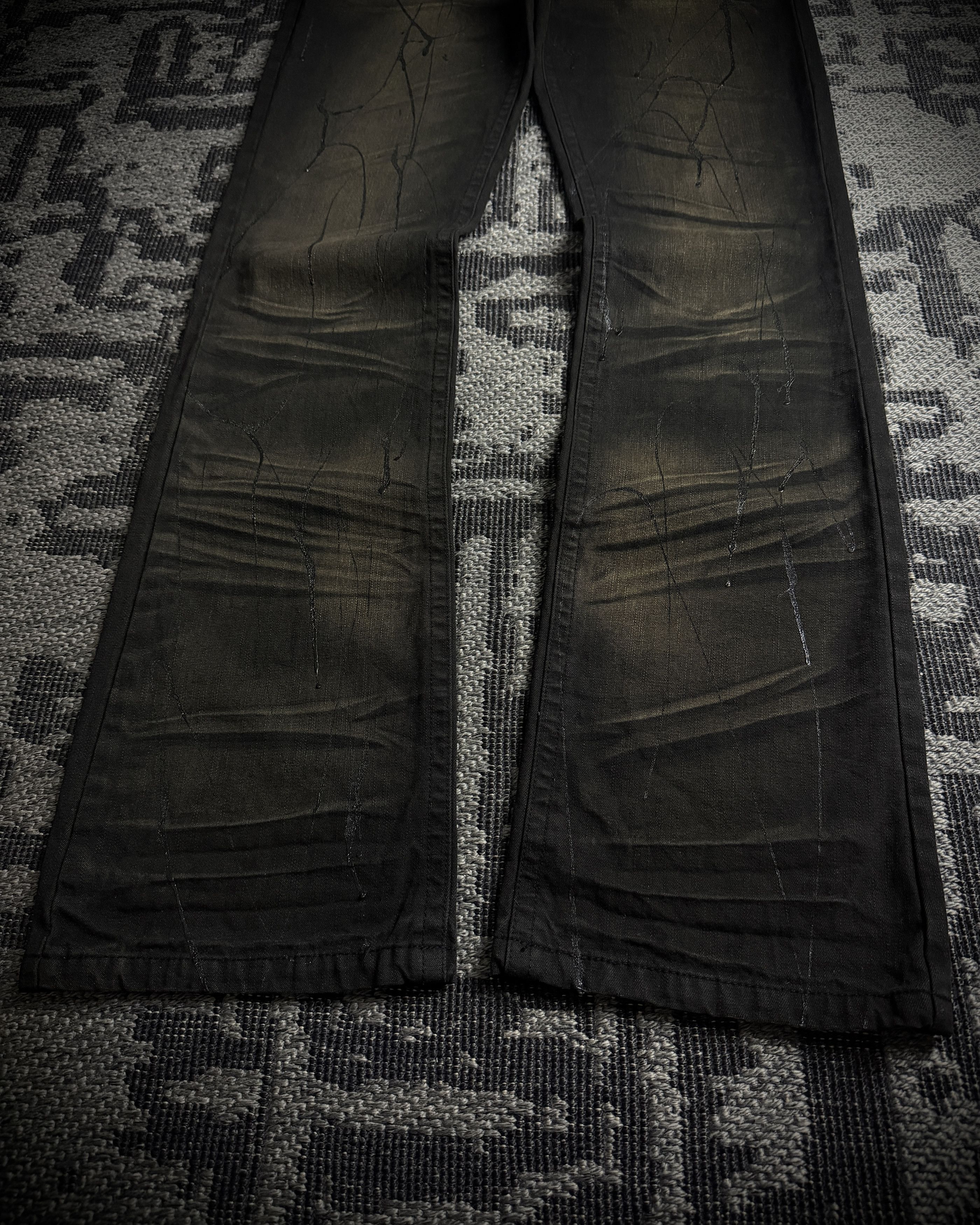Japanese Brand Xfrm Rust Fade Paint Embroidered Bootcut Denim Size US 33 - 7 Thumbnail