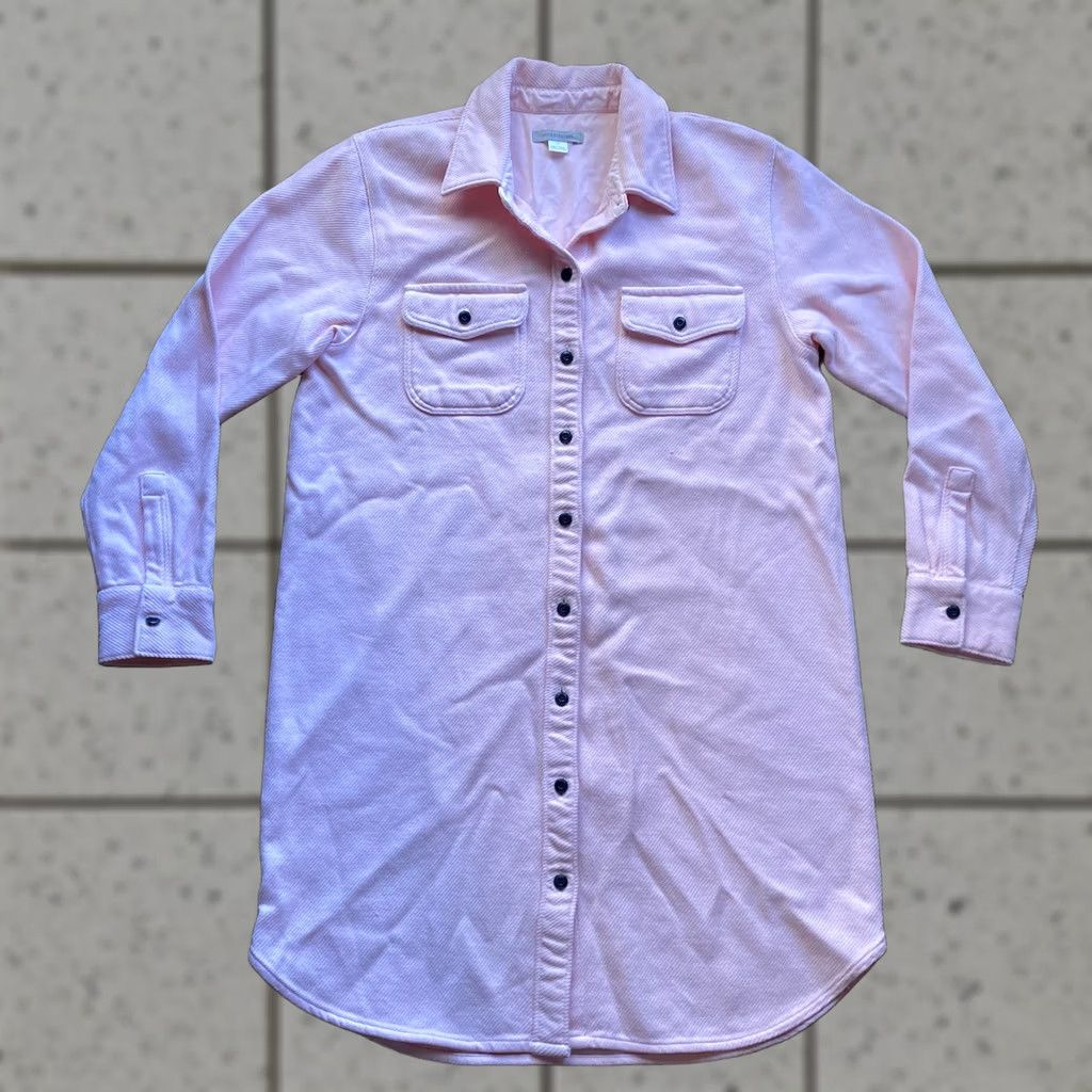 Outerknown Outerknown Shirt Dress Womens Small Pink Organic Cotton Twill Portugal Size S / US 4 / IT 40 - 1 Thumbnail