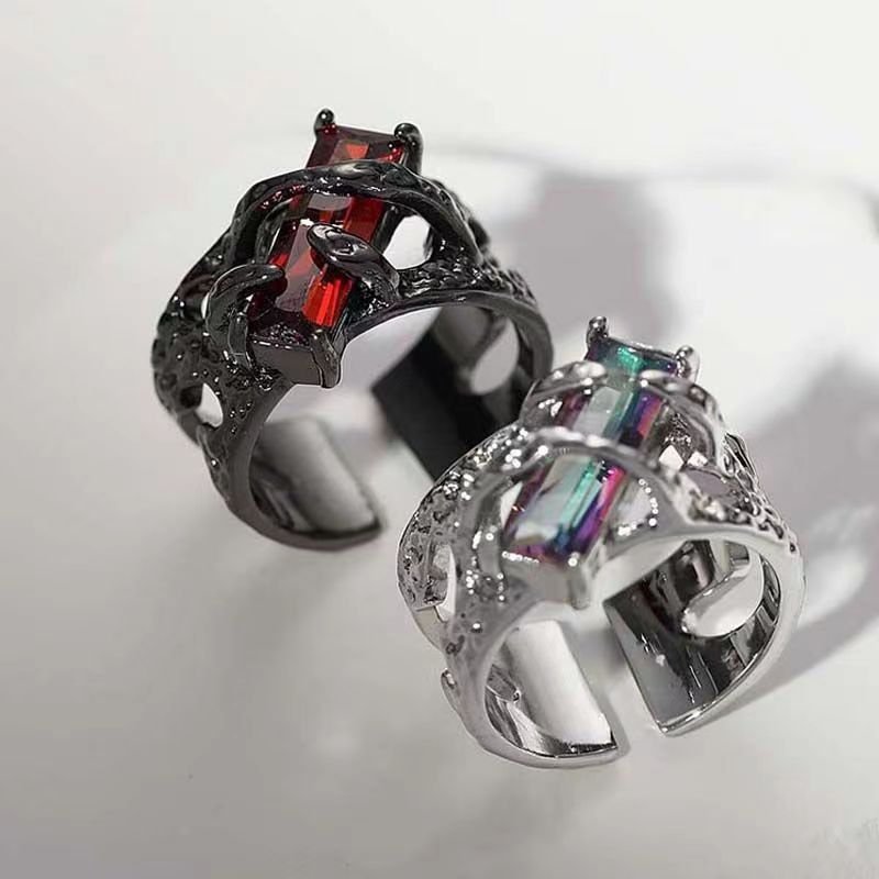 Jewelry Punk Jewelry Rings Open Size Chrome Ring (Size 7-13) Size ONE SIZE - 2 Thumbnail
