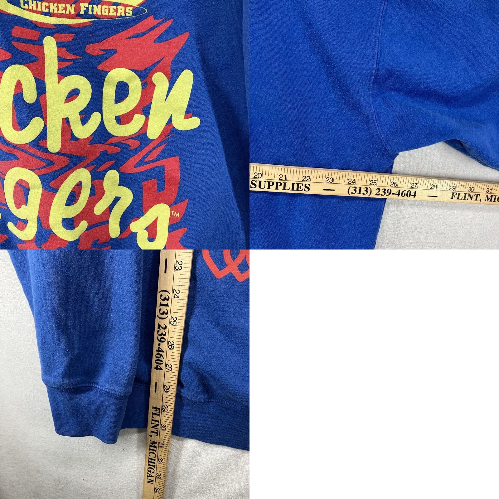 Vintage Raising Canes Mens Hoodie Sweatshirt 2XL Lounge Streetwear Blue Graphic Print Long Sleeve Pullover Funny Size US XXL / EU 58 / 5 - 11 Thumbnail