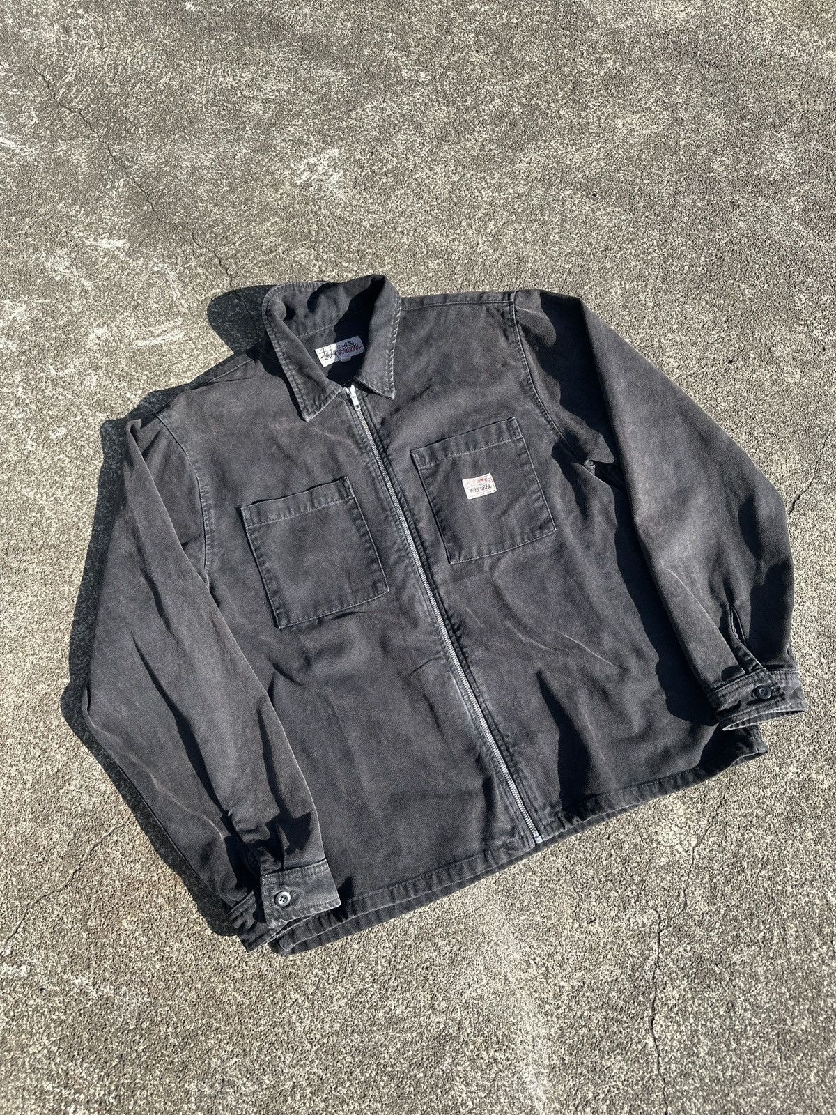 image of Stussy Denim Jacket in Black, Men's (Size Medium)