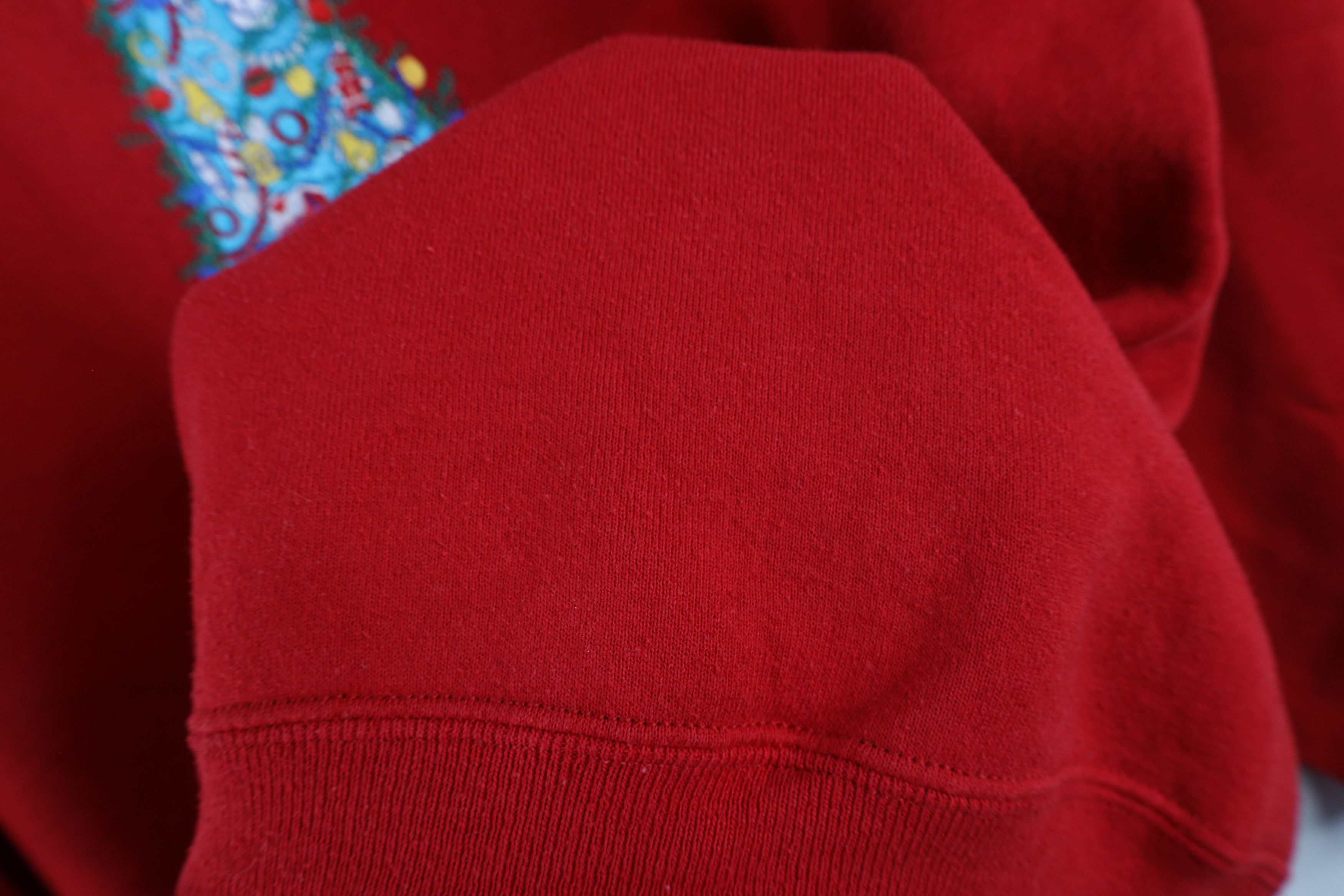 Vintage Vintage 90s Faded Christmas Tree Crewneck Sweatshirt Red USA Size XXL / US 16-18 / IT 52-54 - 6 Thumbnail
