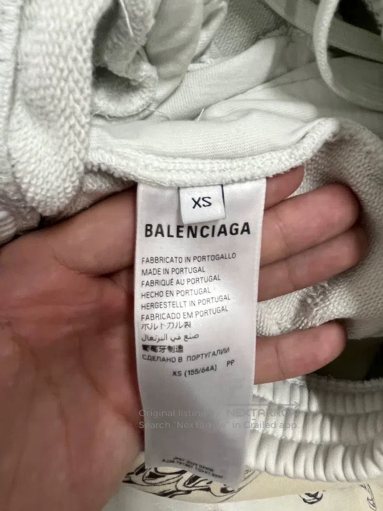 Balenciaga Balenciaga size XS White Printed Elastic Waist Mid-Rise Kn Size US 27 - 4 Thumbnail