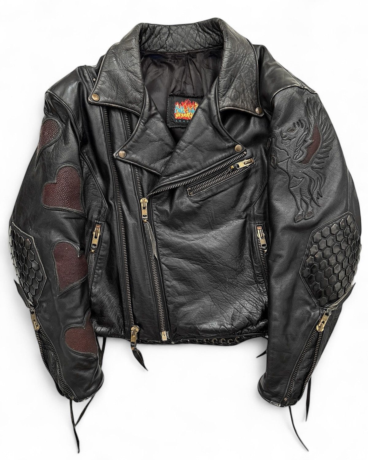 Bill Wall Leather GRAIL 1980’s Armored Brass and Stringray Oversized Leather Size US XL / EU 56 / 4 - 1 Thumbnail