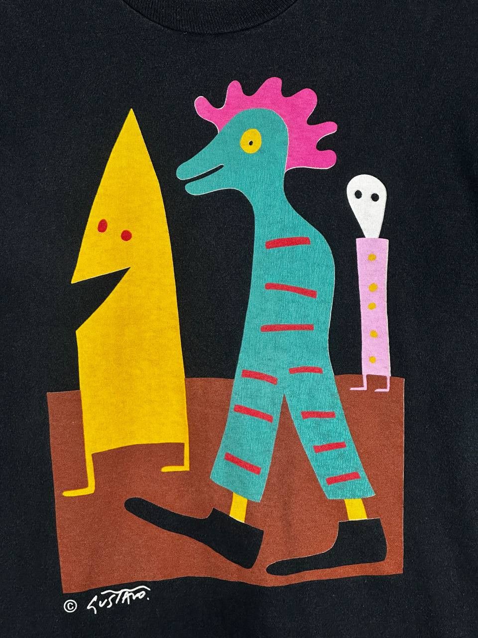 Vintage Vintage 90’s Gustavo Art Printed T Shirt Size US L / EU 52-54 / 3 - 4 Thumbnail